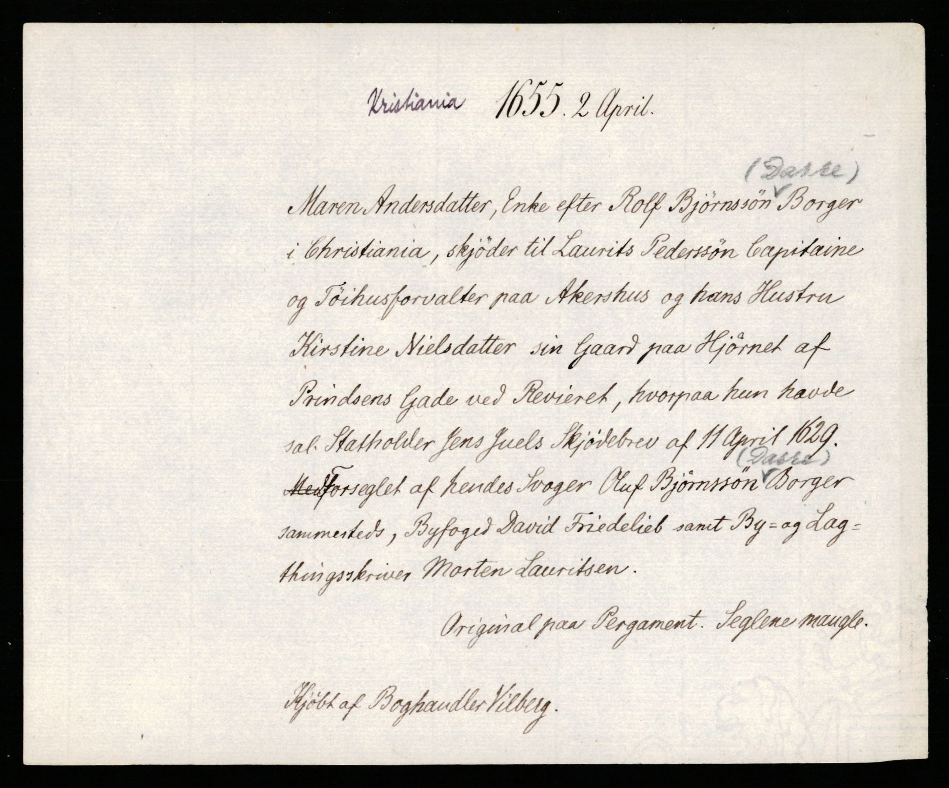 Riksarkivets diplomsamling, AV/RA-EA-5965/F35/F35b/L0009: Riksarkivets diplomer, seddelregister, 1647-1655, s. 567