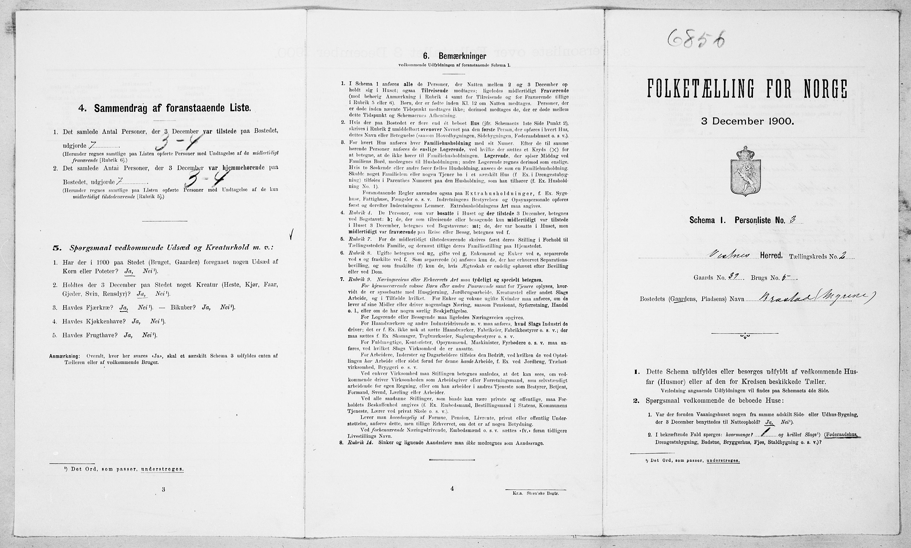 SAT, Folketelling 1900 for 1535 Vestnes herred, 1900, s. 171