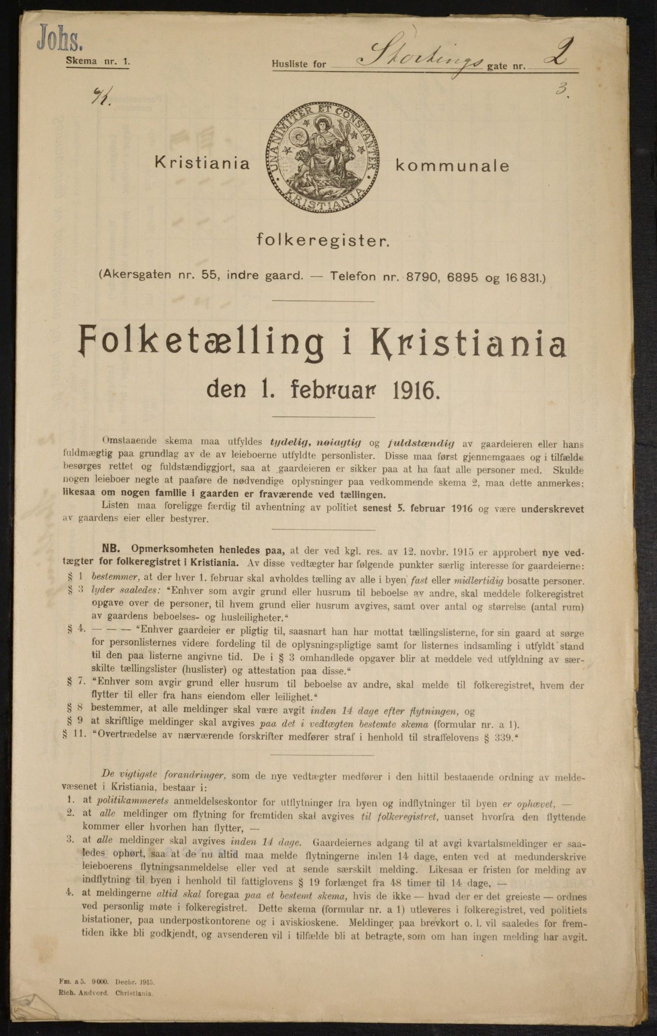 OBA, Kommunal folketelling 1.2.1916 for Kristiania, 1916, s. 106272