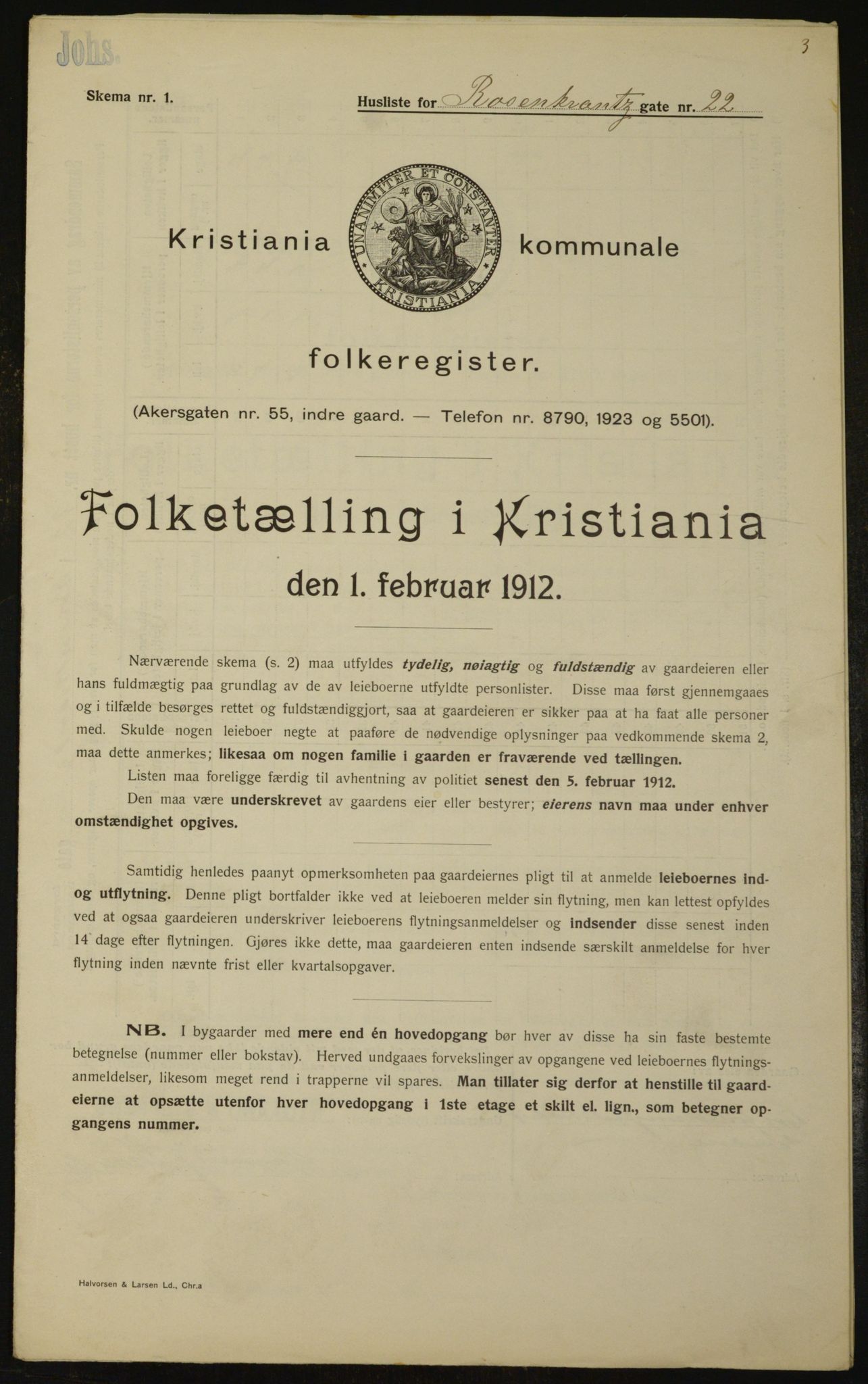 OBA, Kommunal folketelling 1.2.1912 for Kristiania, 1912, s. 84191