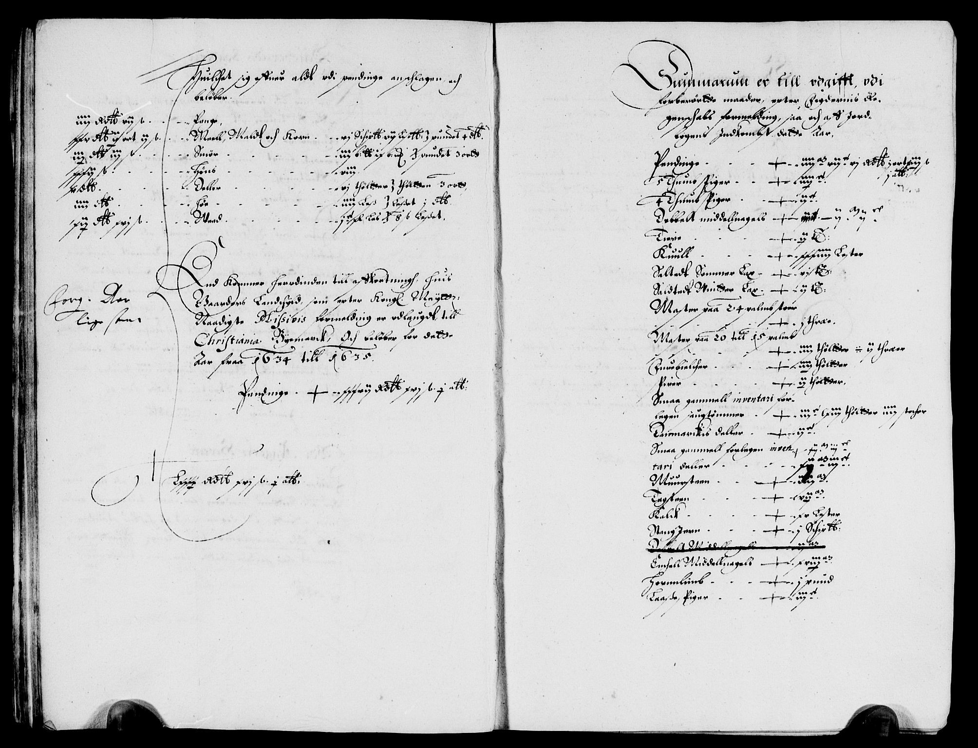 Rentekammeret inntil 1814, Reviderte regnskaper, Lensregnskaper, AV/RA-EA-5023/R/Rb/Rba/L0118: Akershus len, 1634-1635