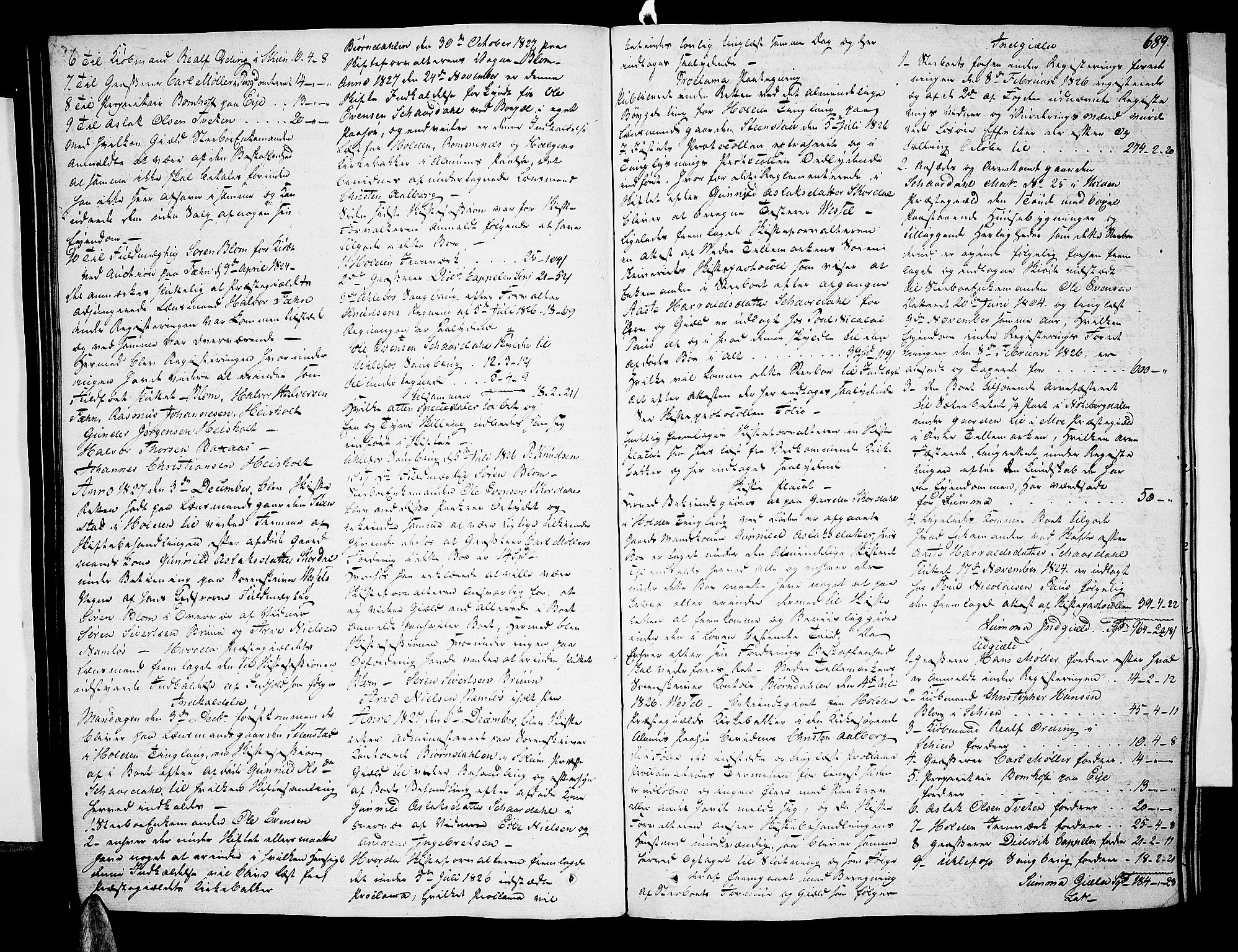 Nedre Telemark sorenskriveri, AV/SAKO-A-135/H/Hb/Hba/L0023: Skifteprotokoll, 1824-1828, s. 688b-689a