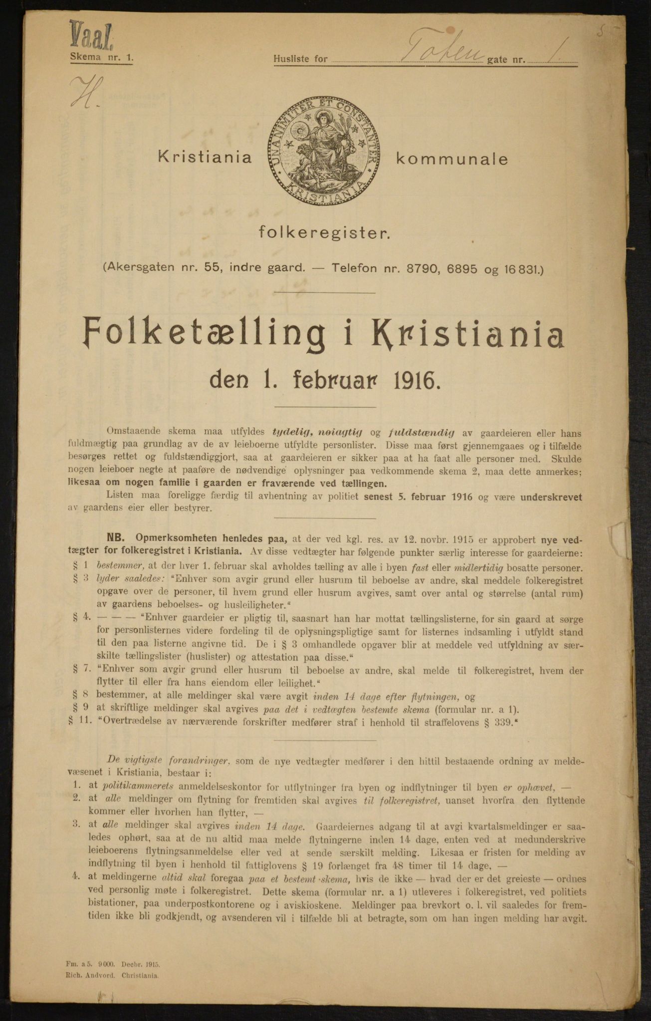 OBA, Kommunal folketelling 1.2.1916 for Kristiania, 1916, s. 118520