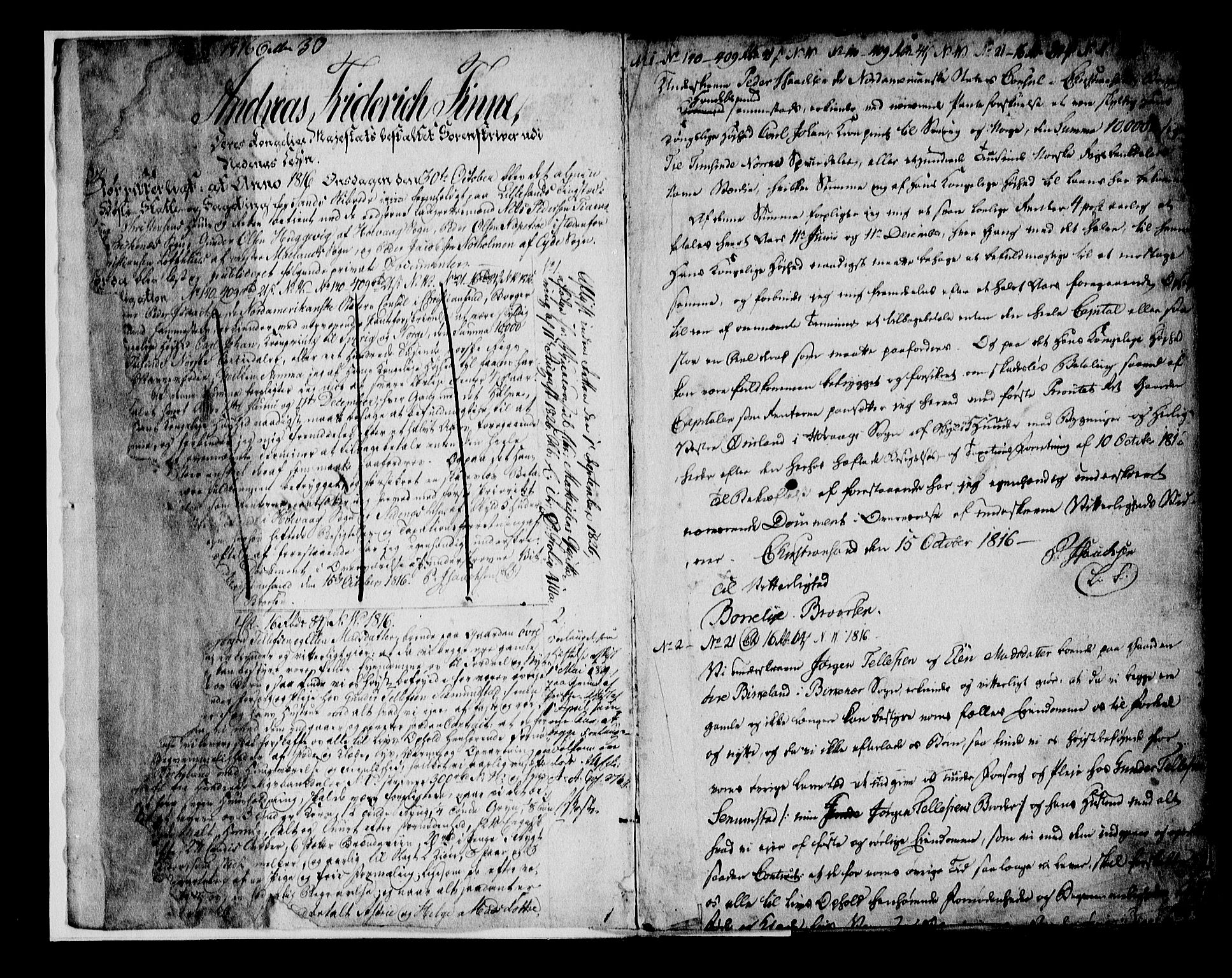 Nedenes sorenskriveri før 1824, SAK/1221-0007/G/Gb/L0025: Pantebok nr. 25, 1816-1819, s. 2