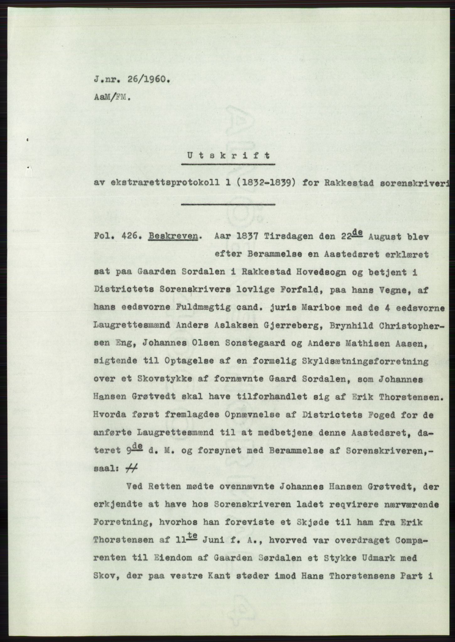 Statsarkivet i Oslo, SAO/A-10621/Z/Zd/L0011: Avskrifter, j.nr 4-798/1960, 1960, s. 24
