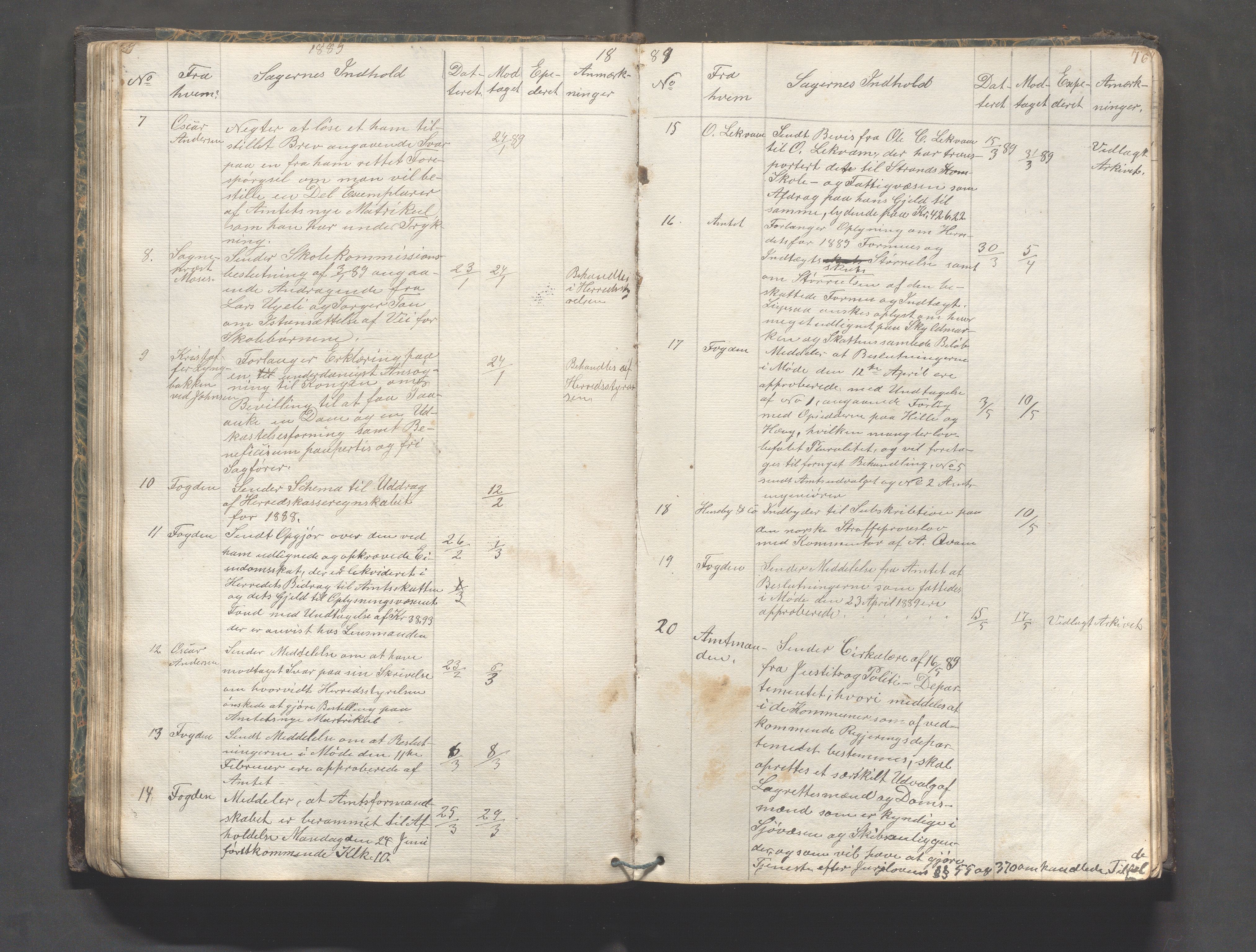 Strand kommune - Formannskapet/Rådmannskontoret, IKAR/A-104/C/Ca/L0001: Journal, 1837-1900, s. 76
