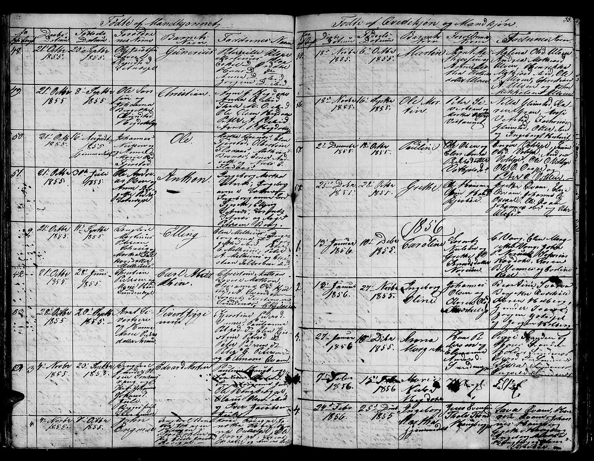Ministerialprotokoller, klokkerbøker og fødselsregistre - Nord-Trøndelag, AV/SAT-A-1458/730/L0299: Klokkerbok nr. 730C02, 1849-1871, s. 33