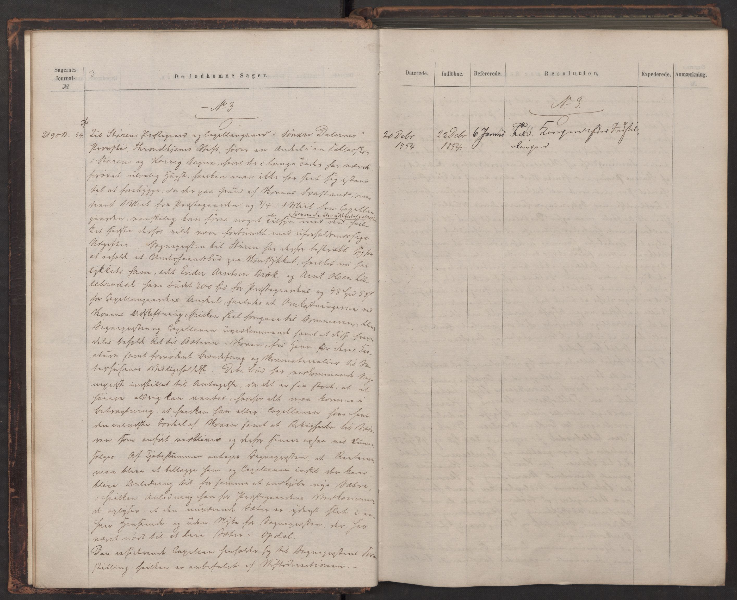 Kirke- og undervisningsdepartementet, Kontoret (Sekretariatet) for det benefiserte gods - 1. prestegardsktr., AV/RA-S-1008/A/Aa/L0066: Referatprotokoll, 1855