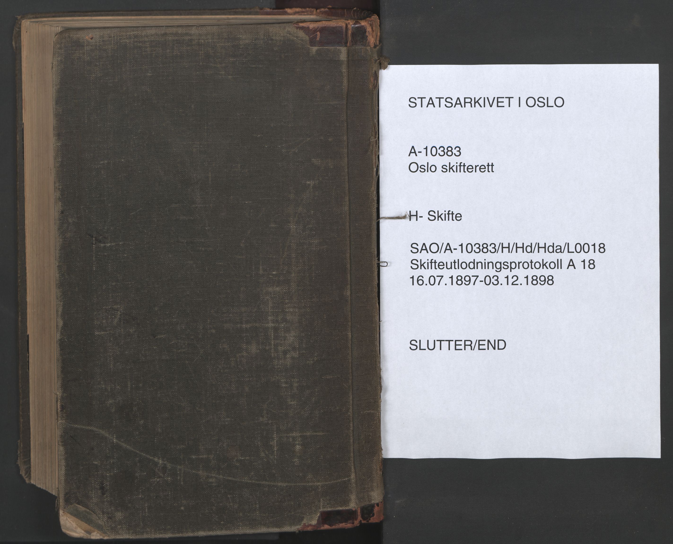 Oslo skifterett, SAO/A-10383/H/Hd/Hda/L0018: Skifteutlodningsprotokoll, 1897-1898