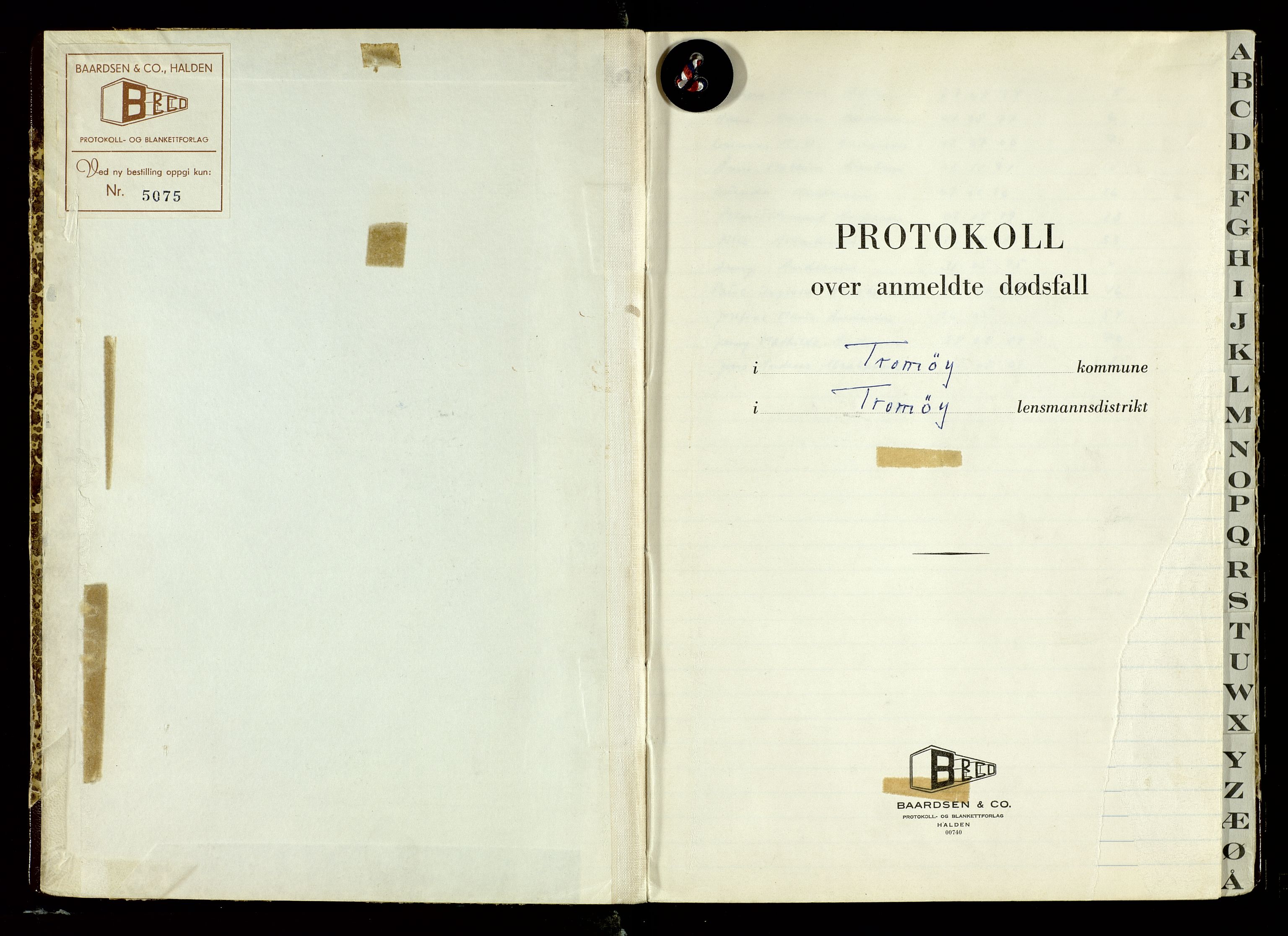 Tromøy lensmannskontor, AV/SAK-1241-0045/Ja/L0062/0004: Dødsfallsprotokoller / Dødsfallsprotokoll, 1964-1970