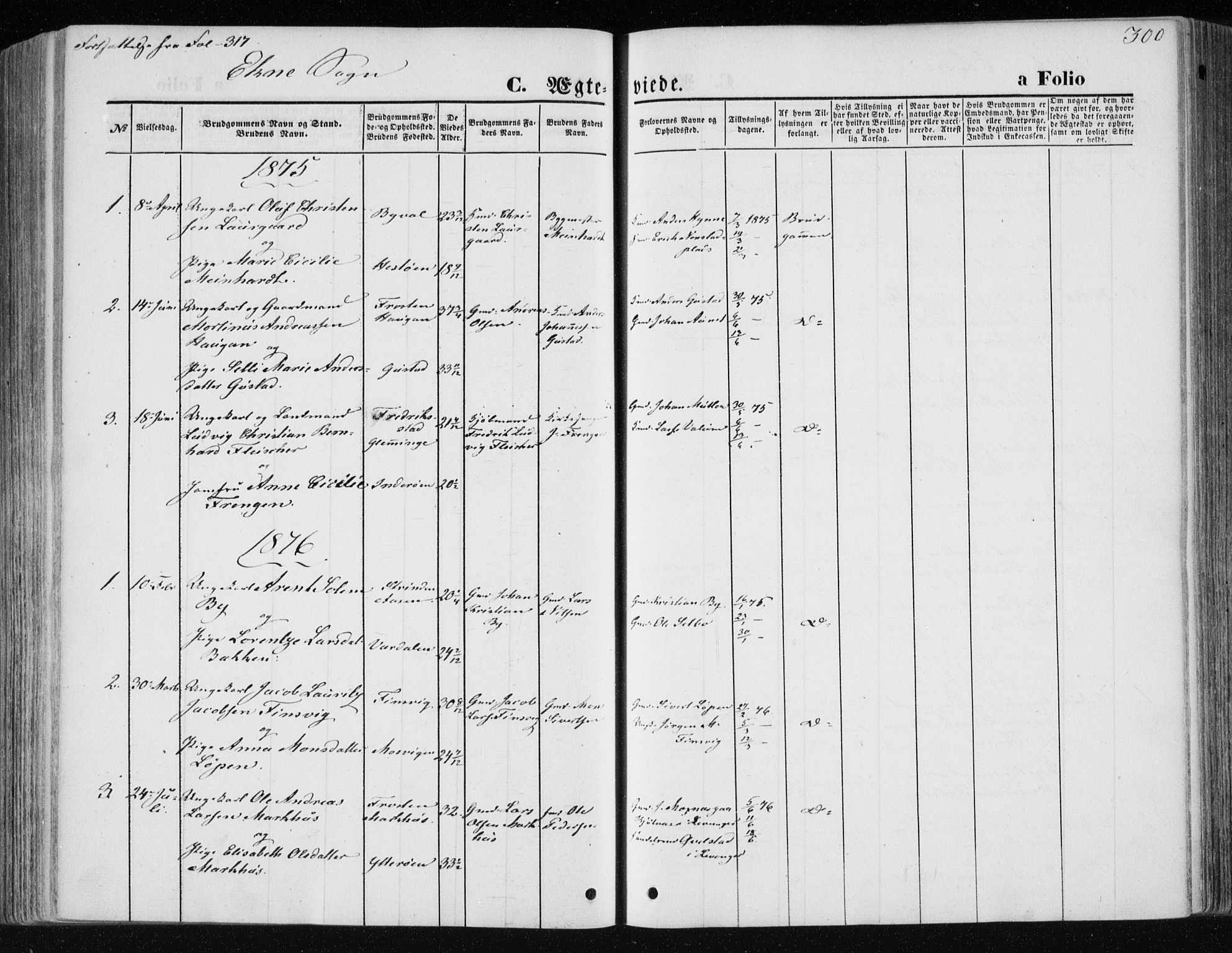 Ministerialprotokoller, klokkerbøker og fødselsregistre - Nord-Trøndelag, SAT/A-1458/717/L0158: Ministerialbok nr. 717A08 /2, 1863-1877, s. 300
