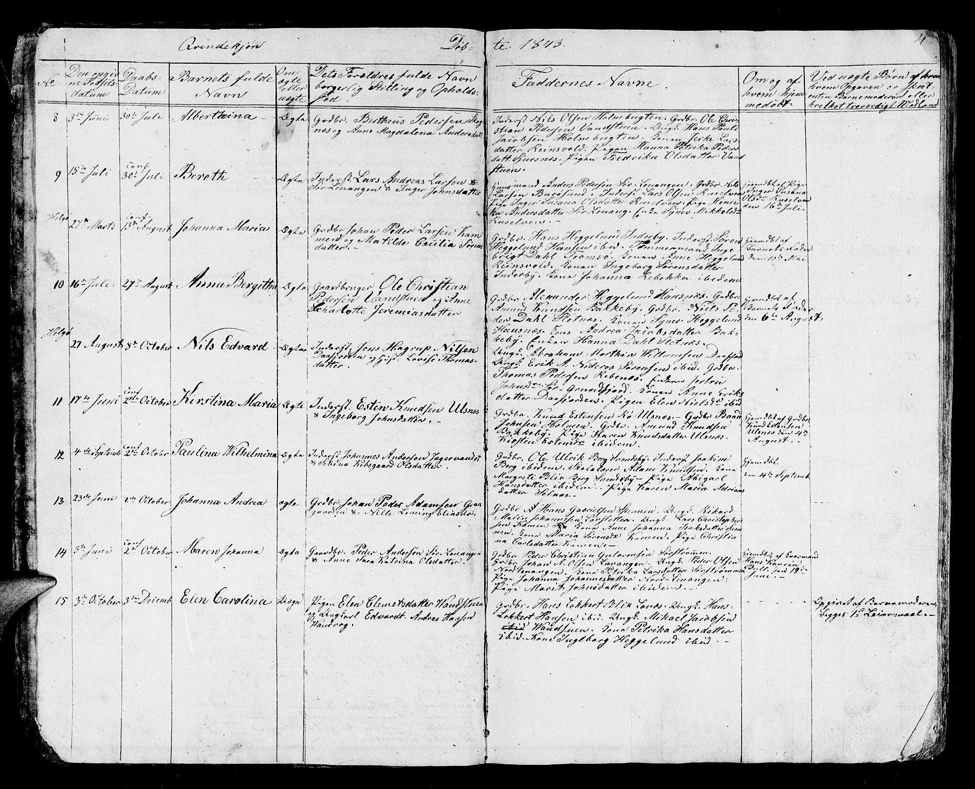 Karlsøy sokneprestembete, AV/SATØ-S-1299/H/Ha/Hab/L0002klokker: Klokkerbok nr. 2, 1843-1861, s. 4
