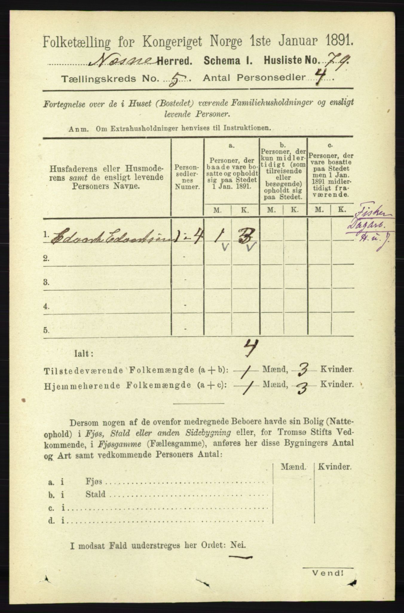 RA, Folketelling 1891 for 1828 Nesna herred, 1891, s. 2775