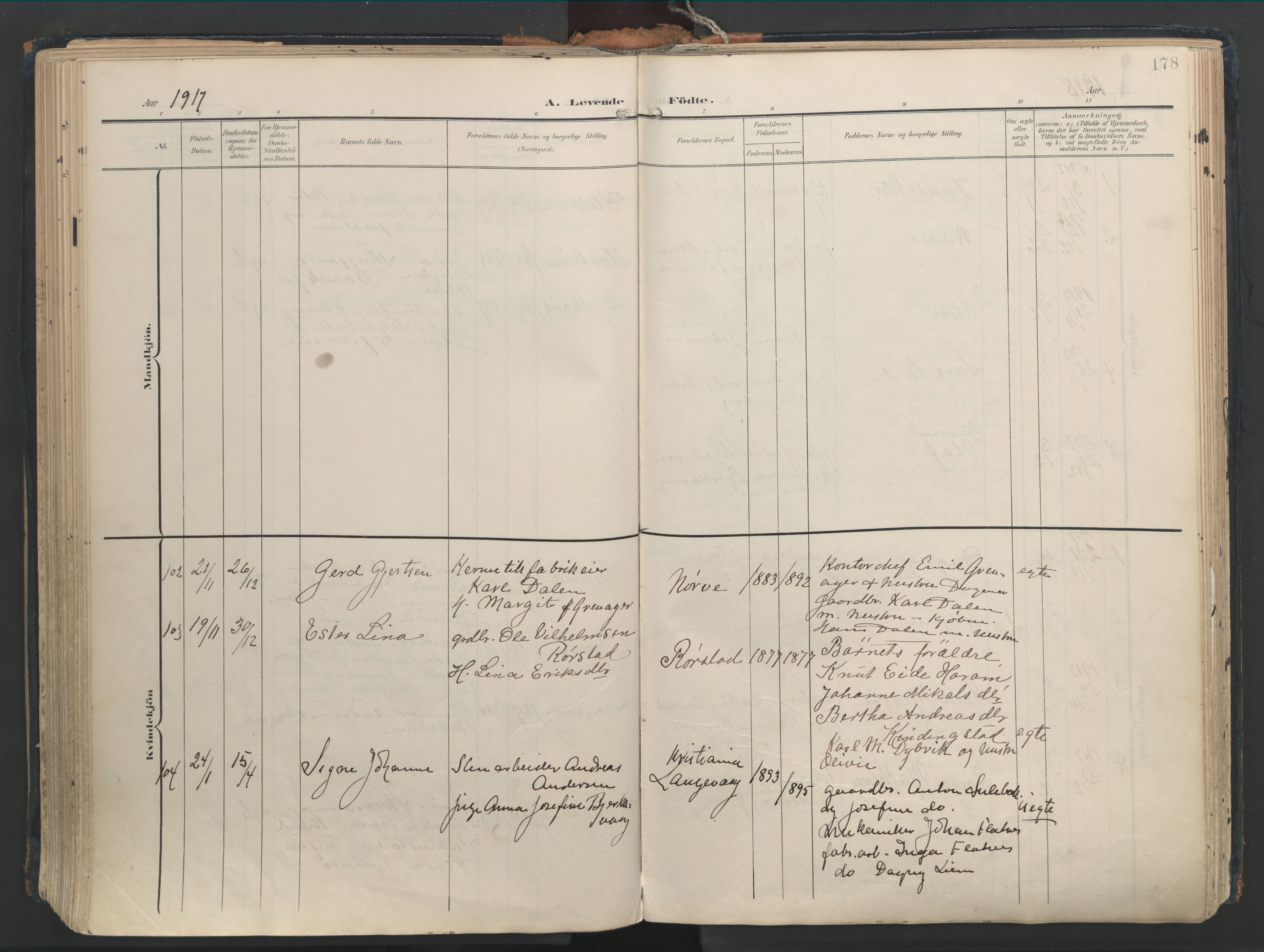 Ministerialprotokoller, klokkerbøker og fødselsregistre - Møre og Romsdal, AV/SAT-A-1454/528/L0411: Ministerialbok nr. 528A20, 1907-1920, s. 178