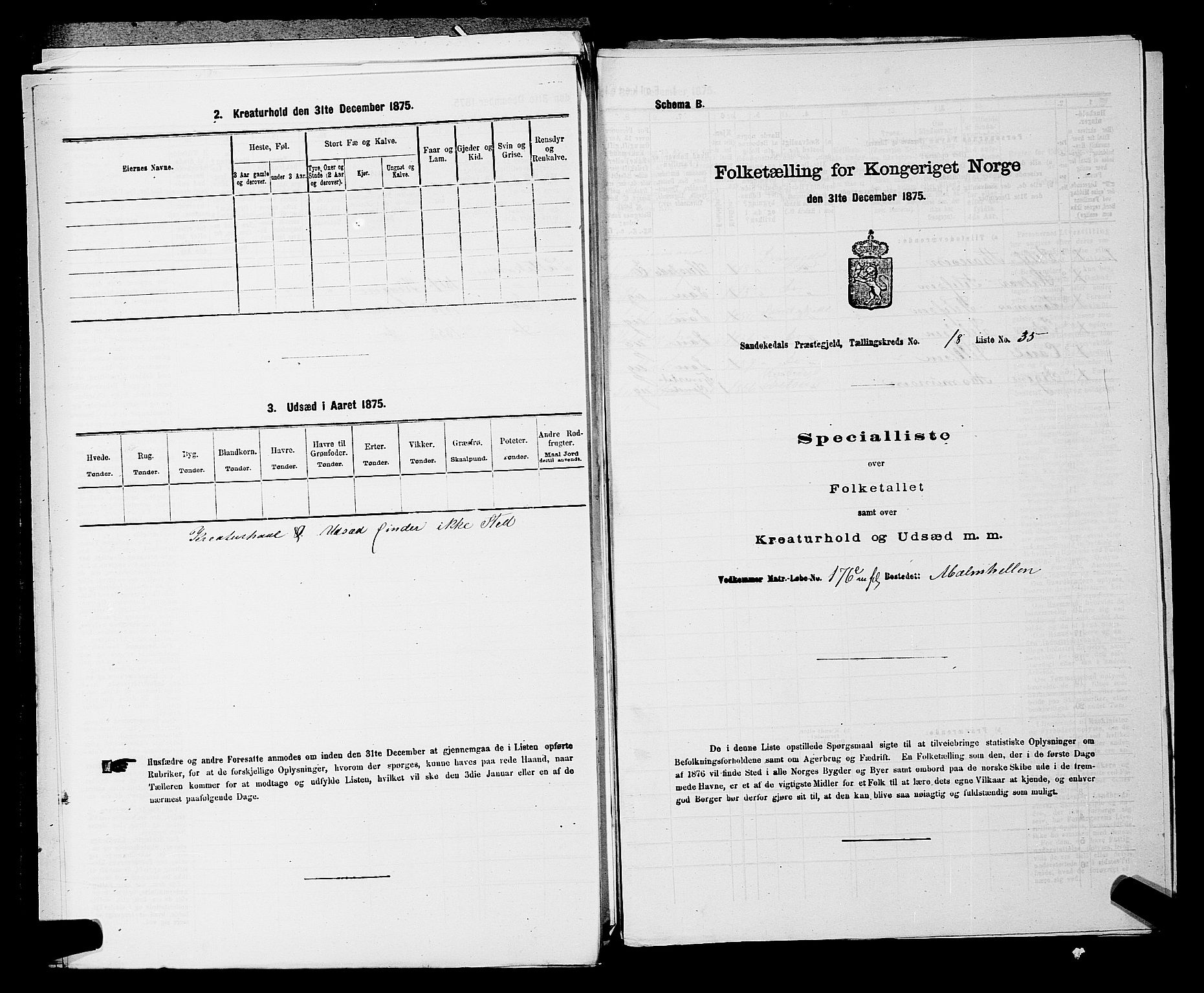 SAKO, Folketelling 1875 for 0816P Sannidal prestegjeld, 1875, s. 1518