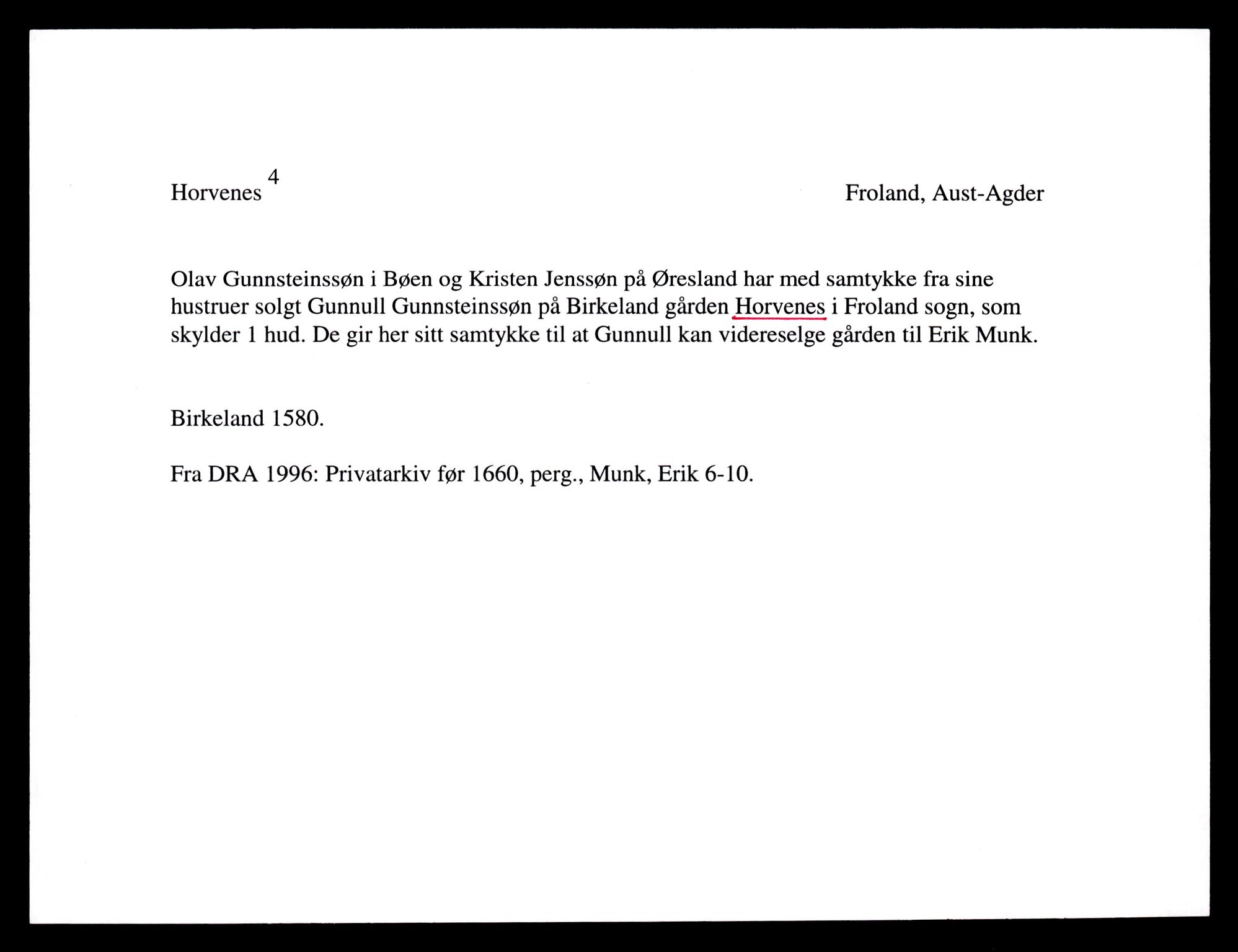 Riksarkivets diplomsamling, AV/RA-EA-5965/F35/F35e/L0023: Registreringssedler Aust-Agder 1, 1400-1700, s. 197