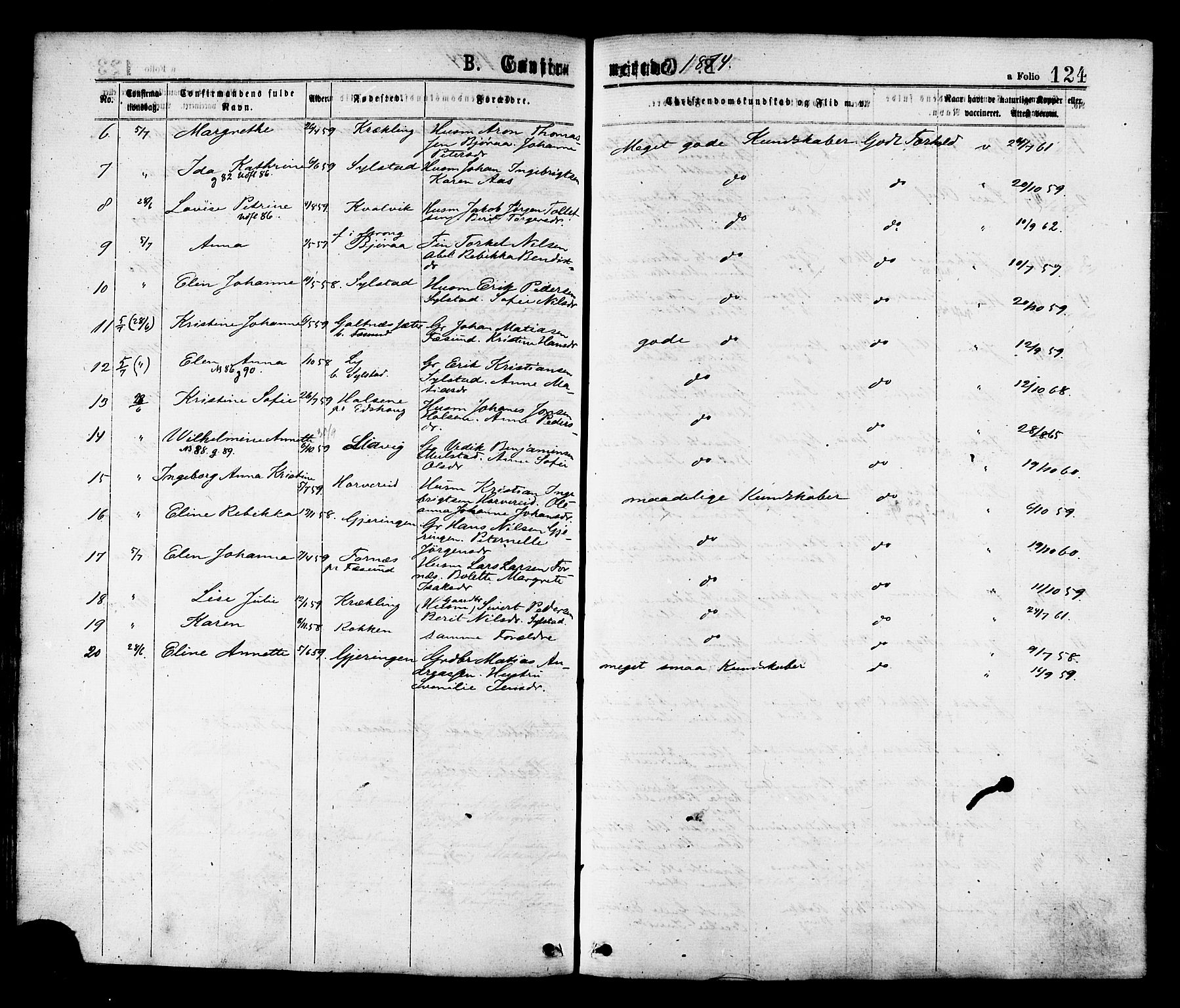 Ministerialprotokoller, klokkerbøker og fødselsregistre - Nord-Trøndelag, AV/SAT-A-1458/780/L0642: Ministerialbok nr. 780A07 /1, 1874-1885, s. 124