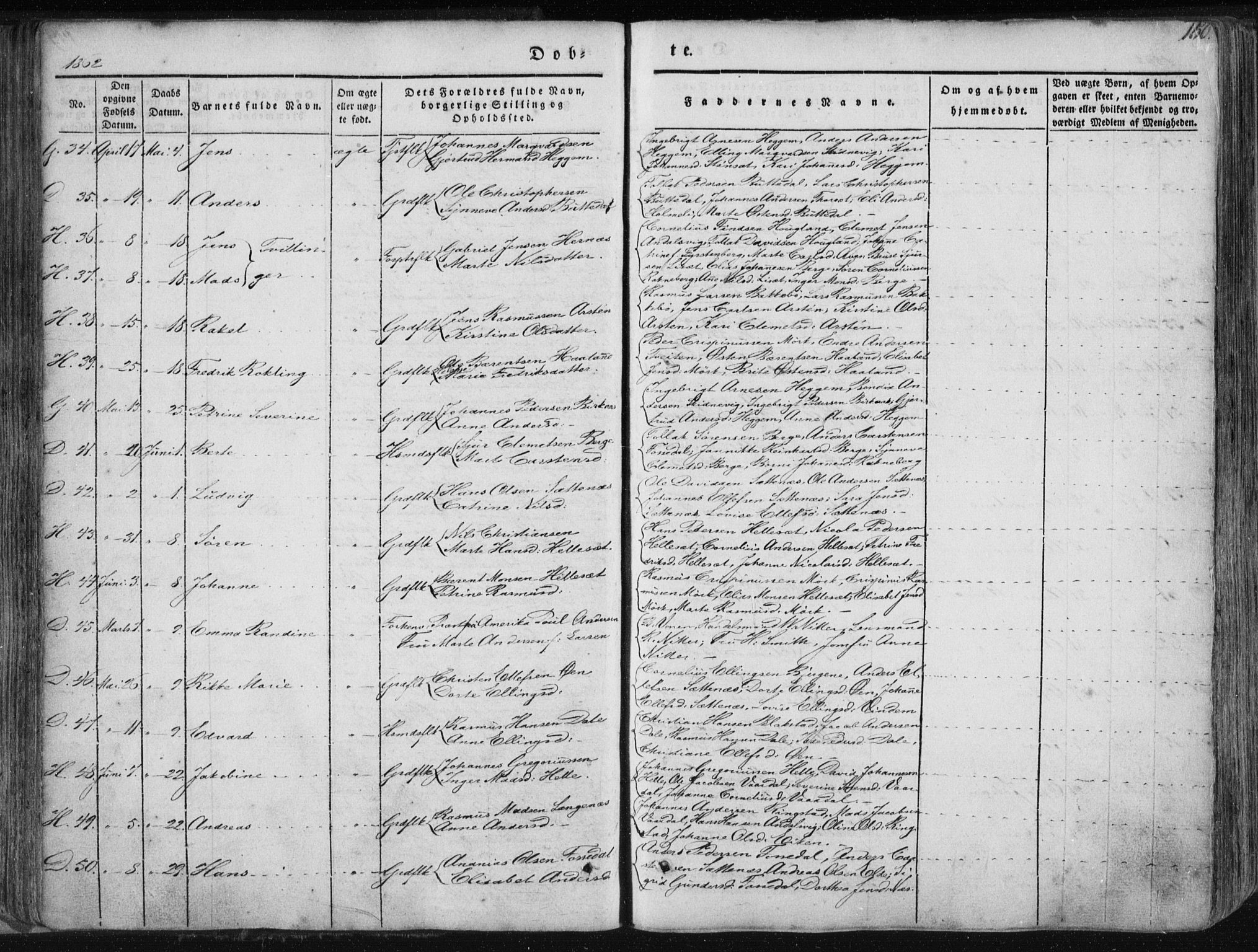 Fjaler sokneprestembete, AV/SAB-A-79801/H/Haa/Haaa/L0006: Ministerialbok nr. A 6, 1835-1884, s. 150