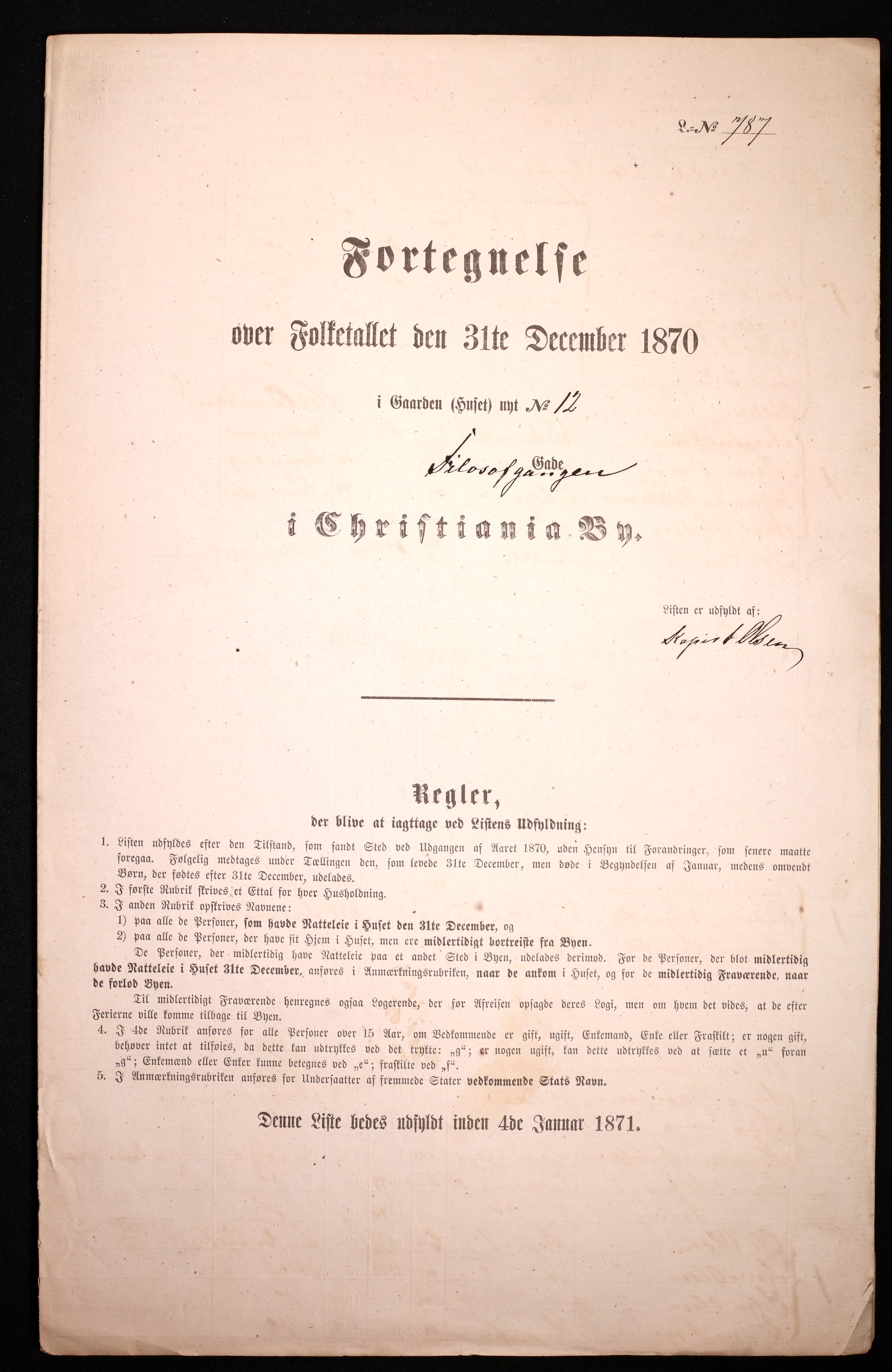 RA, Folketelling 1870 for 0301 Kristiania kjøpstad, 1870, s. 925