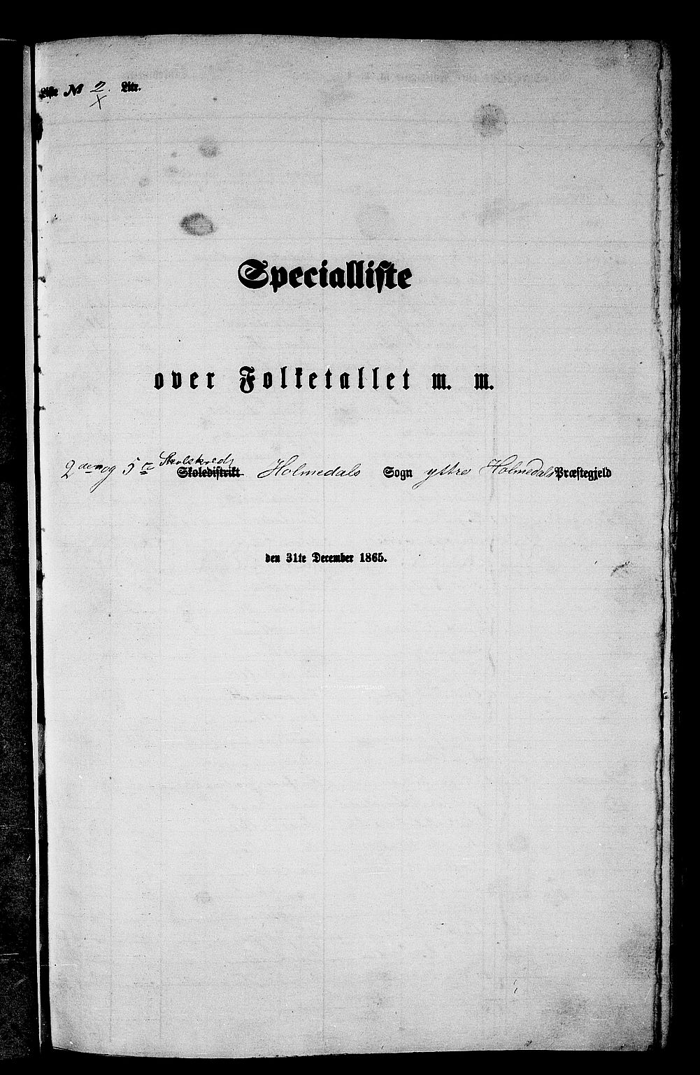 RA, Folketelling 1865 for 1429P Ytre Holmedal prestegjeld, 1865, s. 30