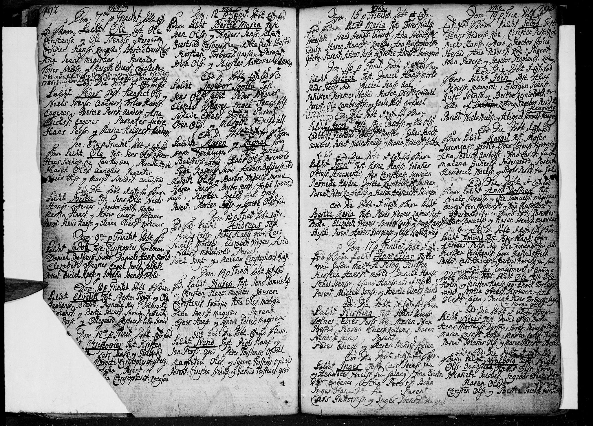 Ibestad sokneprestembete, AV/SATØ-S-0077/H/Ha/Haa/L0002kirke: Ministerialbok nr. 2, 1751-1775, s. 492-493