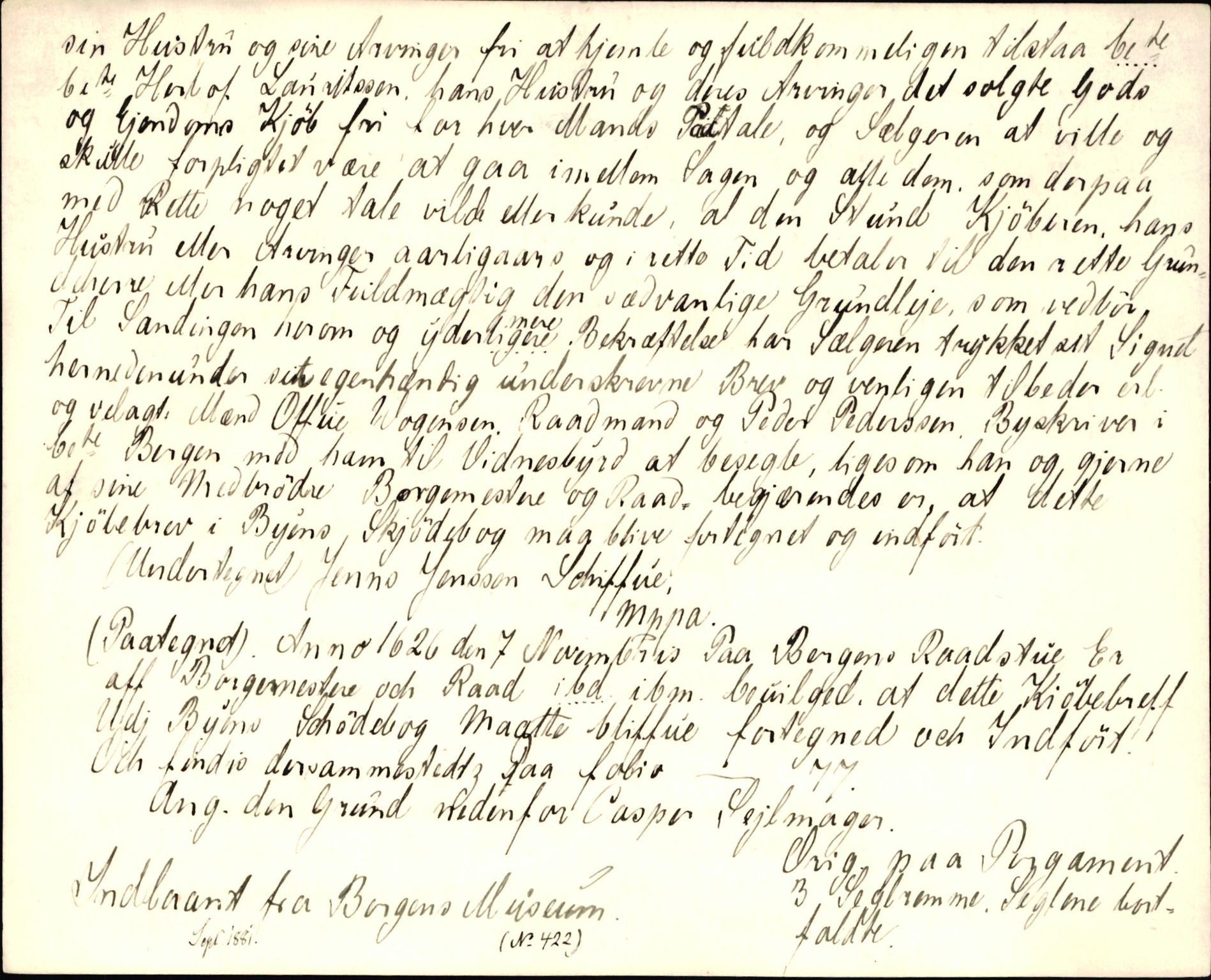 Riksarkivets diplomsamling, AV/RA-EA-5965/F35/F35d/L0003: Innlånte diplomer, seddelregister, 1621-1642, s. 152