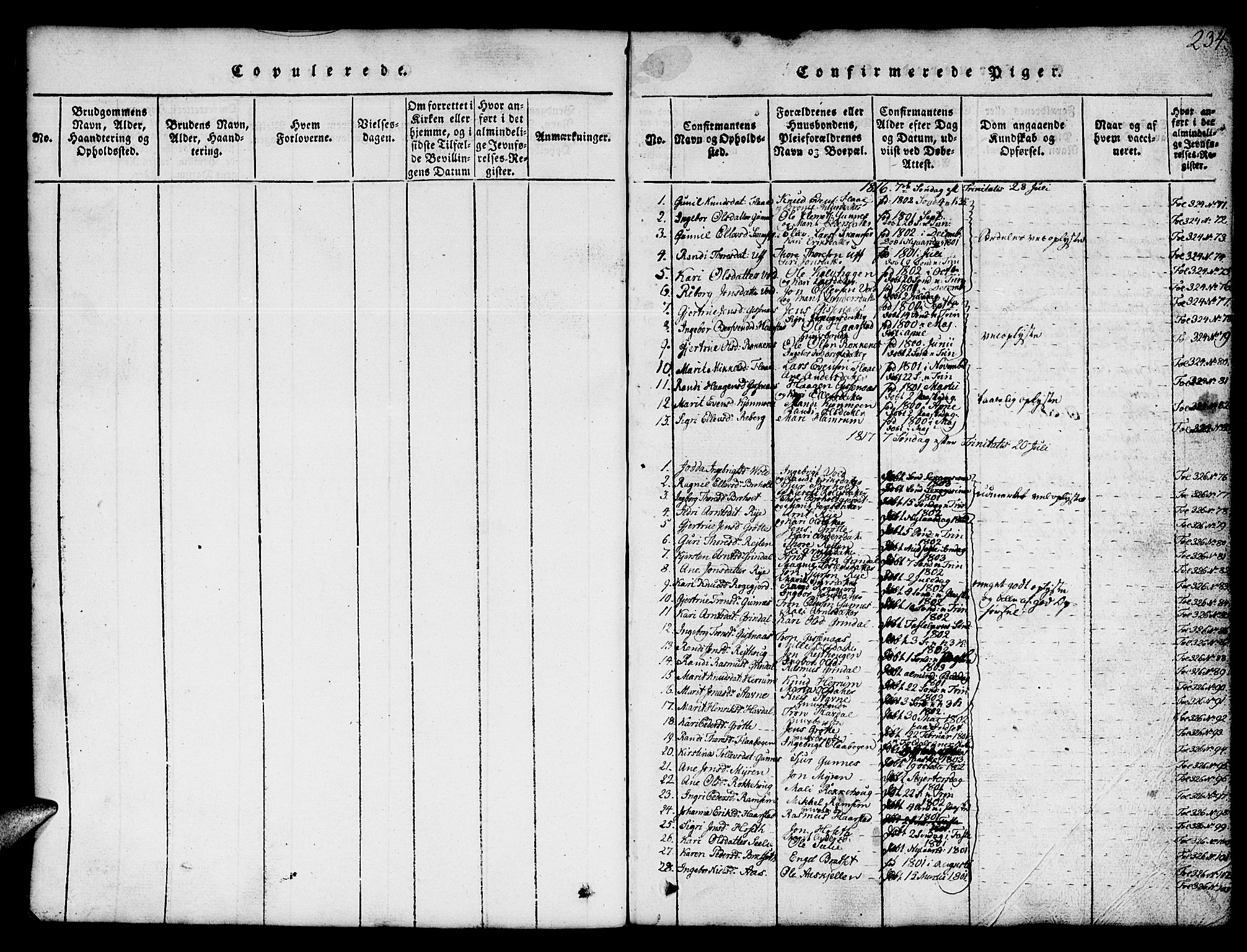 Ministerialprotokoller, klokkerbøker og fødselsregistre - Sør-Trøndelag, SAT/A-1456/674/L0874: Klokkerbok nr. 674C01, 1816-1860, s. 234