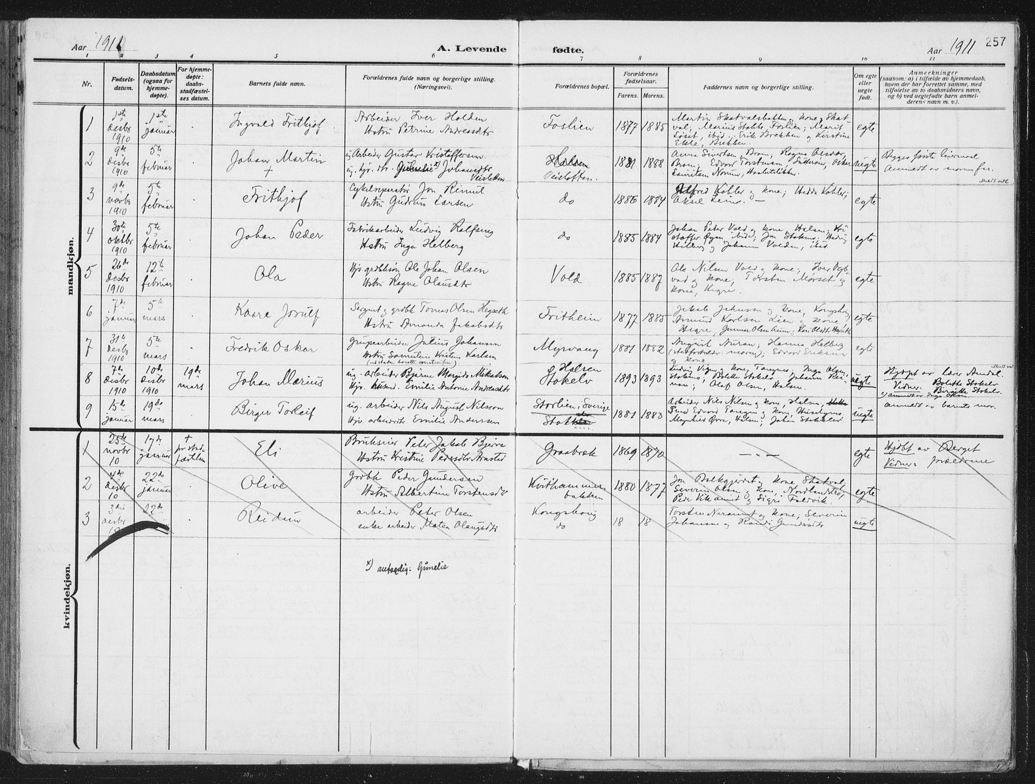 Ministerialprotokoller, klokkerbøker og fødselsregistre - Nord-Trøndelag, AV/SAT-A-1458/709/L0082: Ministerialbok nr. 709A22, 1896-1916, s. 257