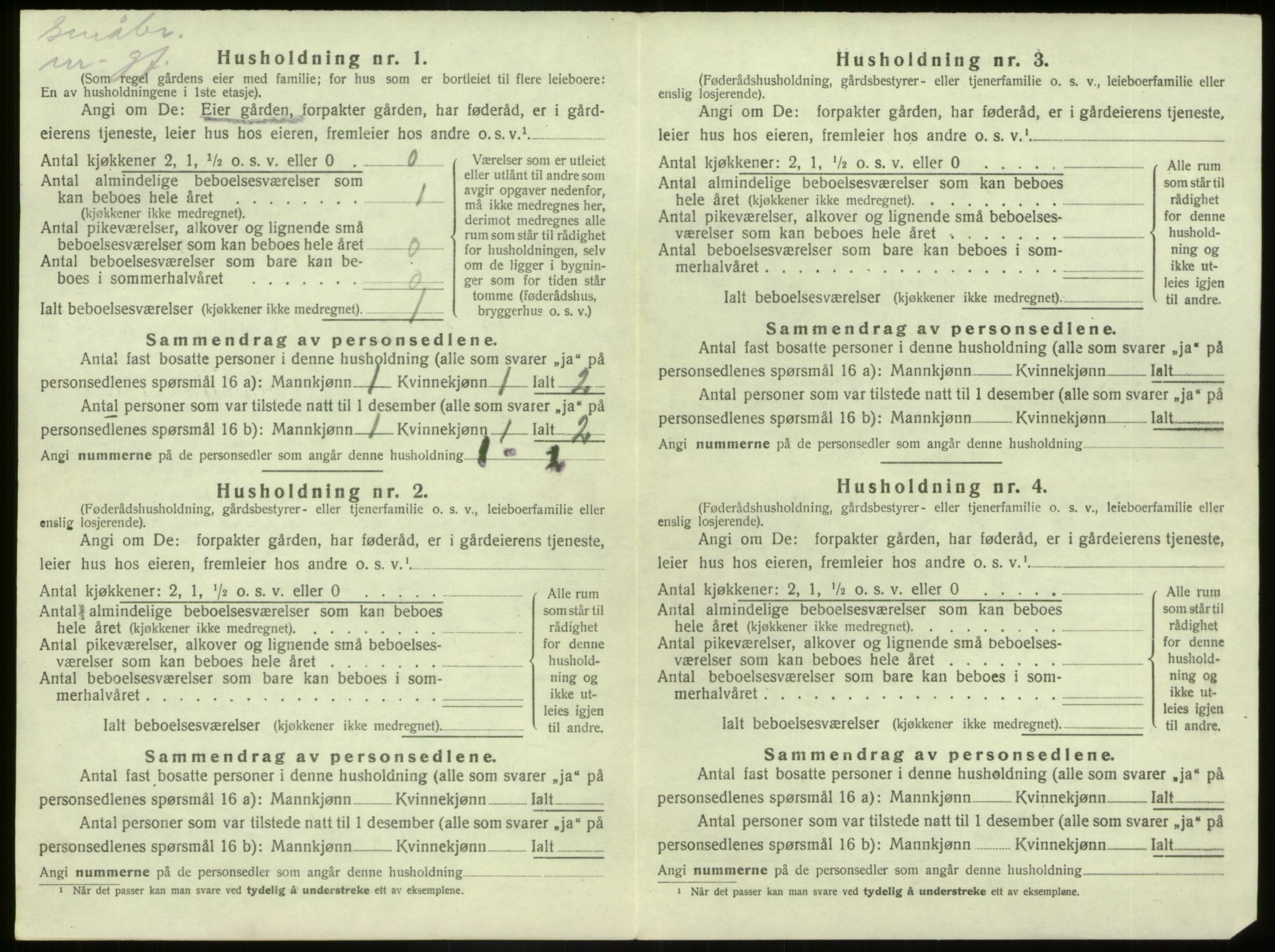 SAB, Folketelling 1920 for 1437 Kinn herred, 1920, s. 1138