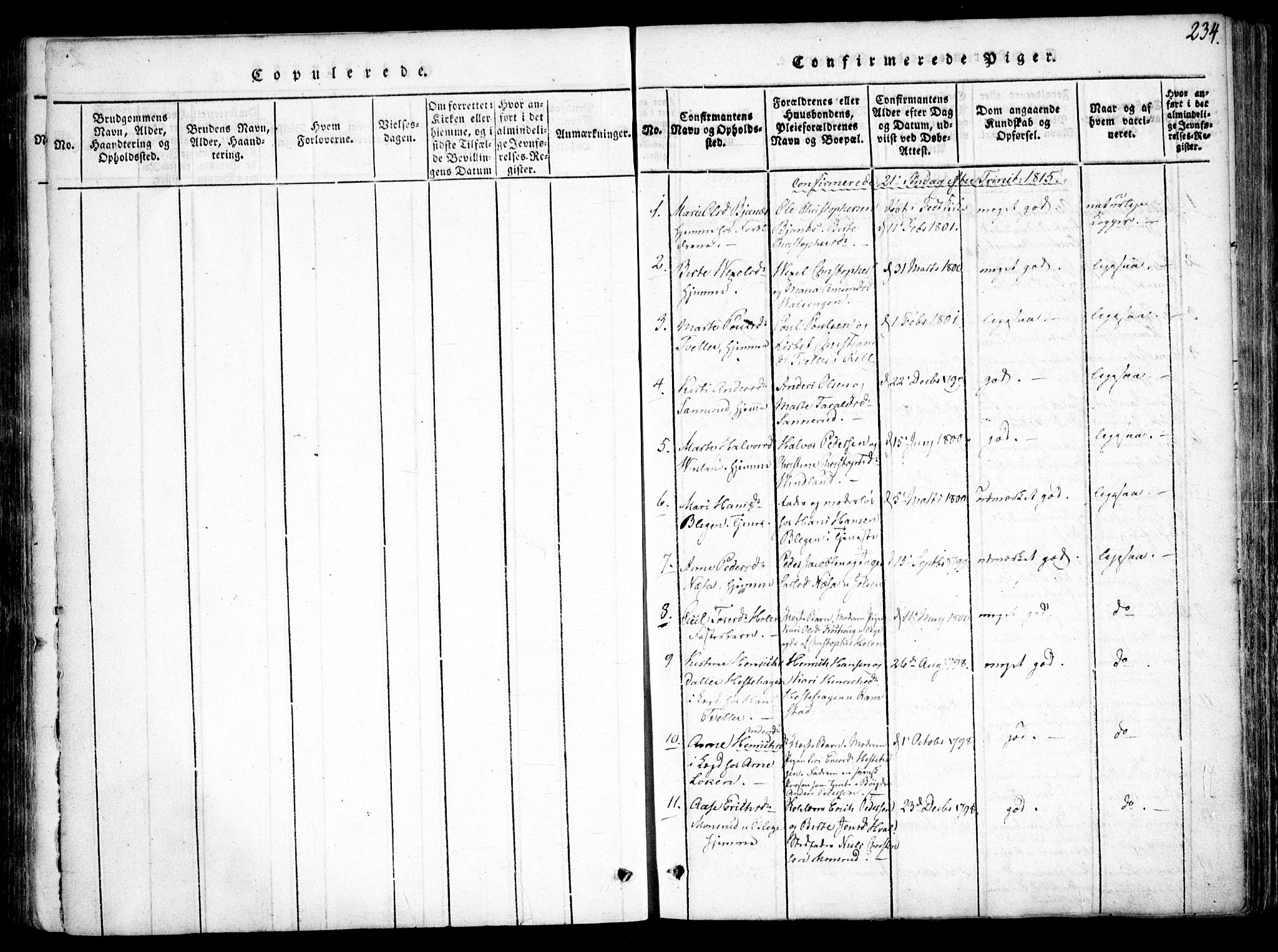 Fet prestekontor Kirkebøker, AV/SAO-A-10370a/F/Fa/L0008: Ministerialbok nr. I 8, 1815-1842, s. 234