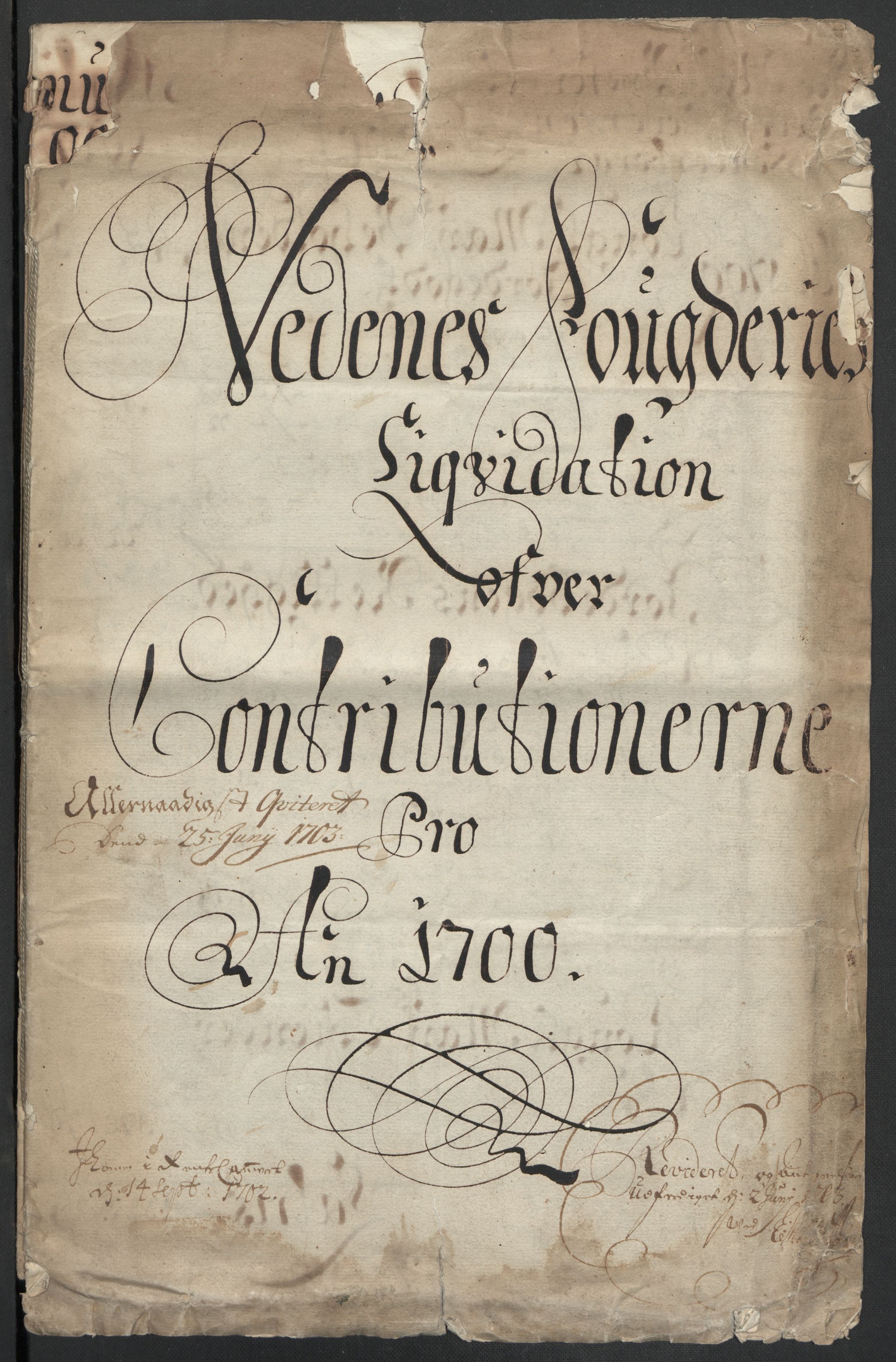 Rentekammeret inntil 1814, Reviderte regnskaper, Fogderegnskap, RA/EA-4092/R39/L2315: Fogderegnskap Nedenes, 1700-1701, s. 3