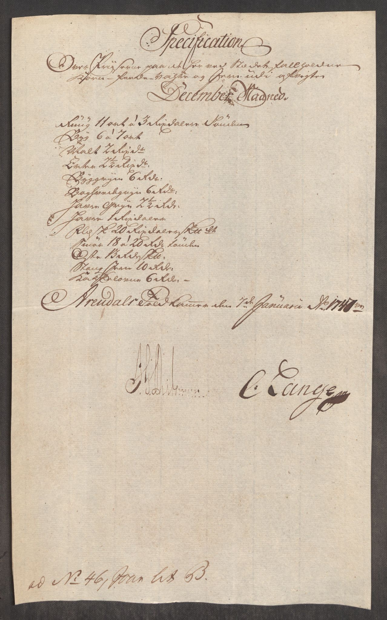 Rentekammeret inntil 1814, Realistisk ordnet avdeling, AV/RA-EA-4070/Oe/L0003: [Ø1]: Priskuranter, 1745-1748, s. 612