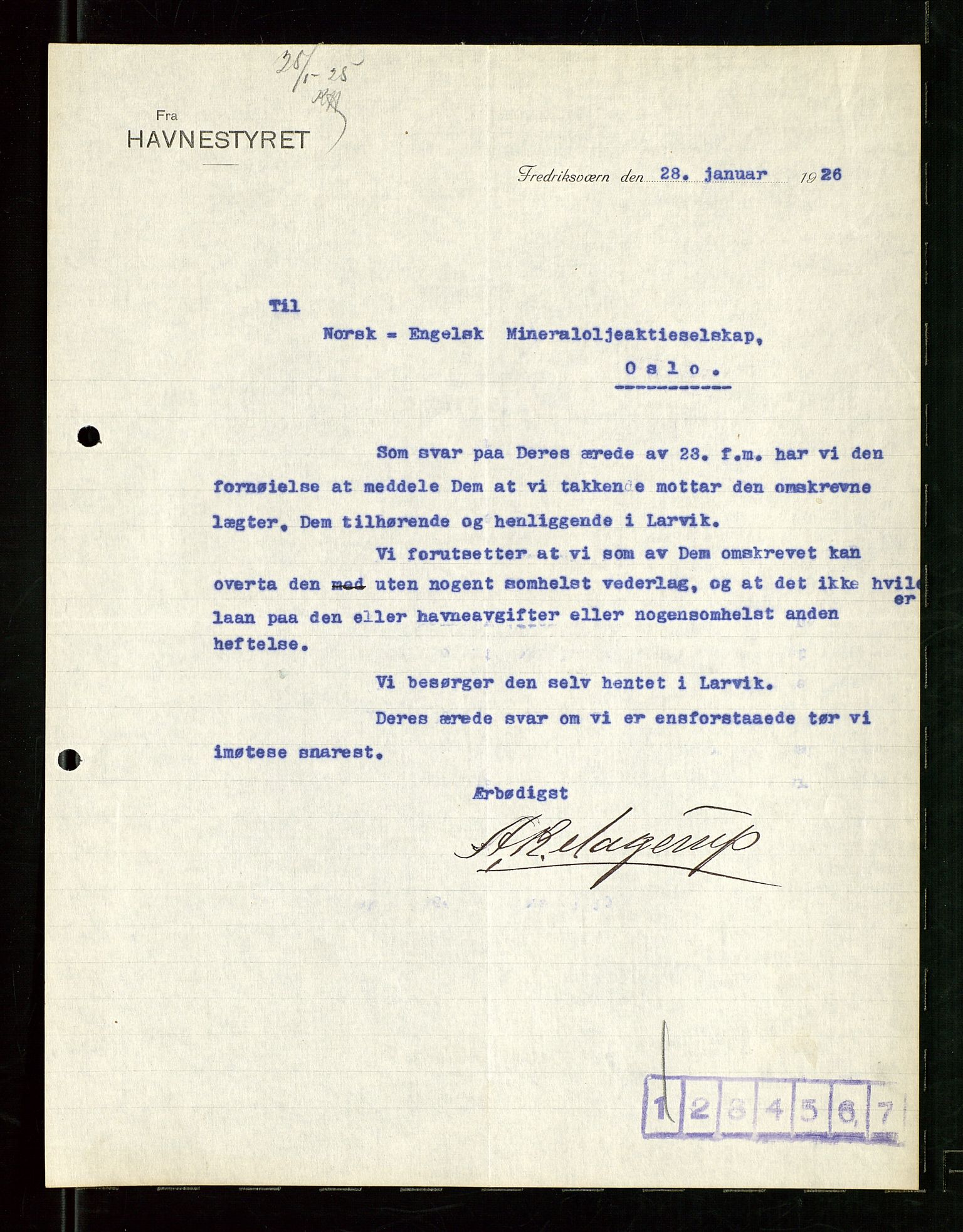 Pa 1521 - A/S Norske Shell, AV/SAST-A-101915/E/Ea/Eaa/L0024: Sjefskorrespondanse, 1926, s. 31