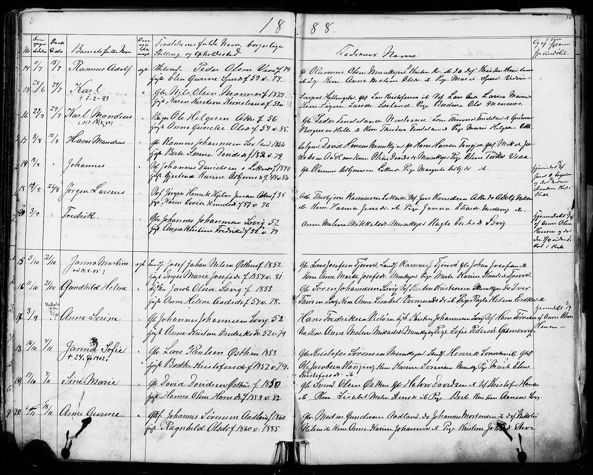 Kopervik sokneprestkontor, AV/SAST-A-101850/H/Ha/Hab/L0002: Klokkerbok nr. B 2, 1881-1905, s. 36