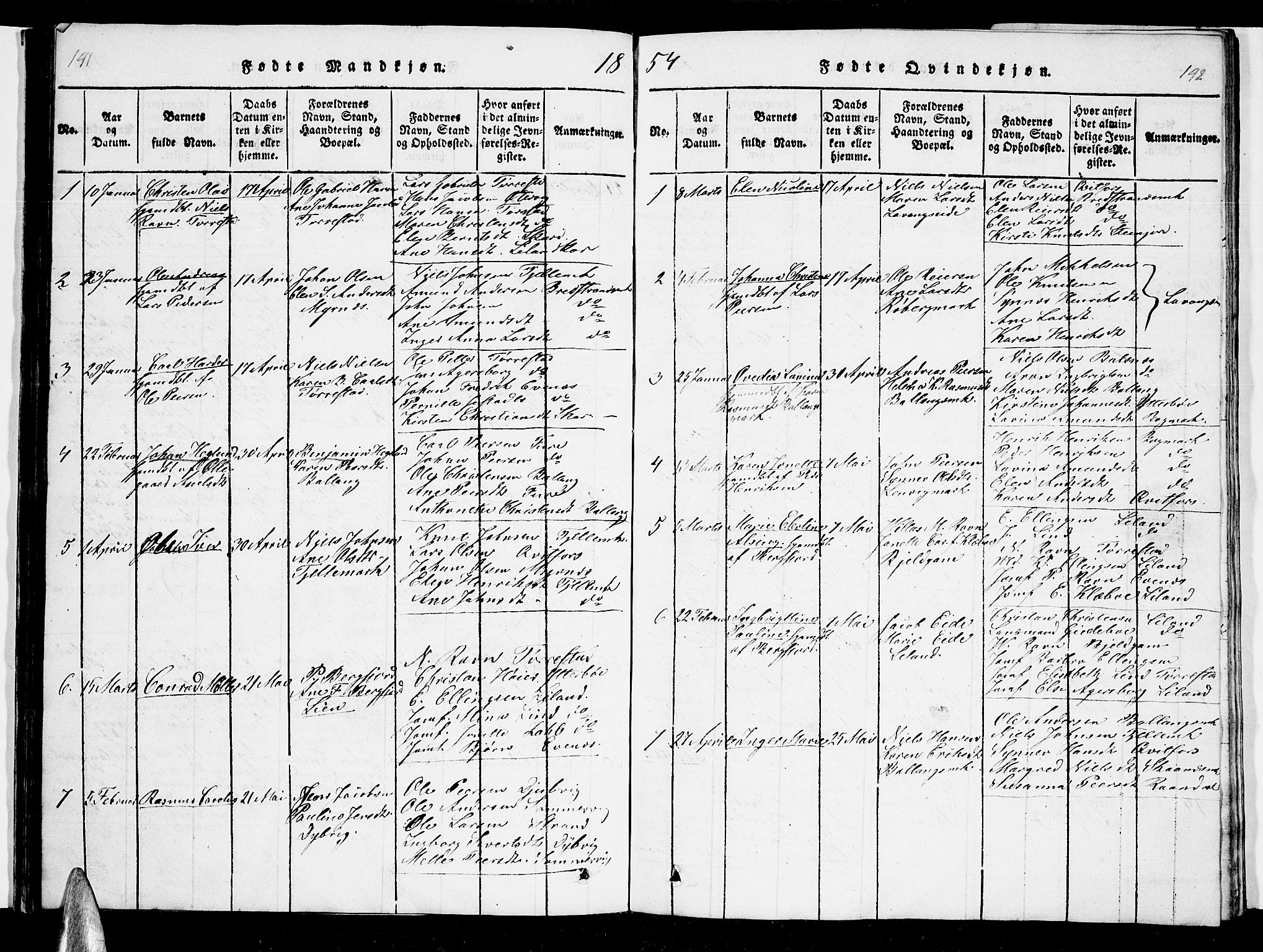 Ministerialprotokoller, klokkerbøker og fødselsregistre - Nordland, AV/SAT-A-1459/863/L0911: Klokkerbok nr. 863C01, 1821-1858, s. 141-142