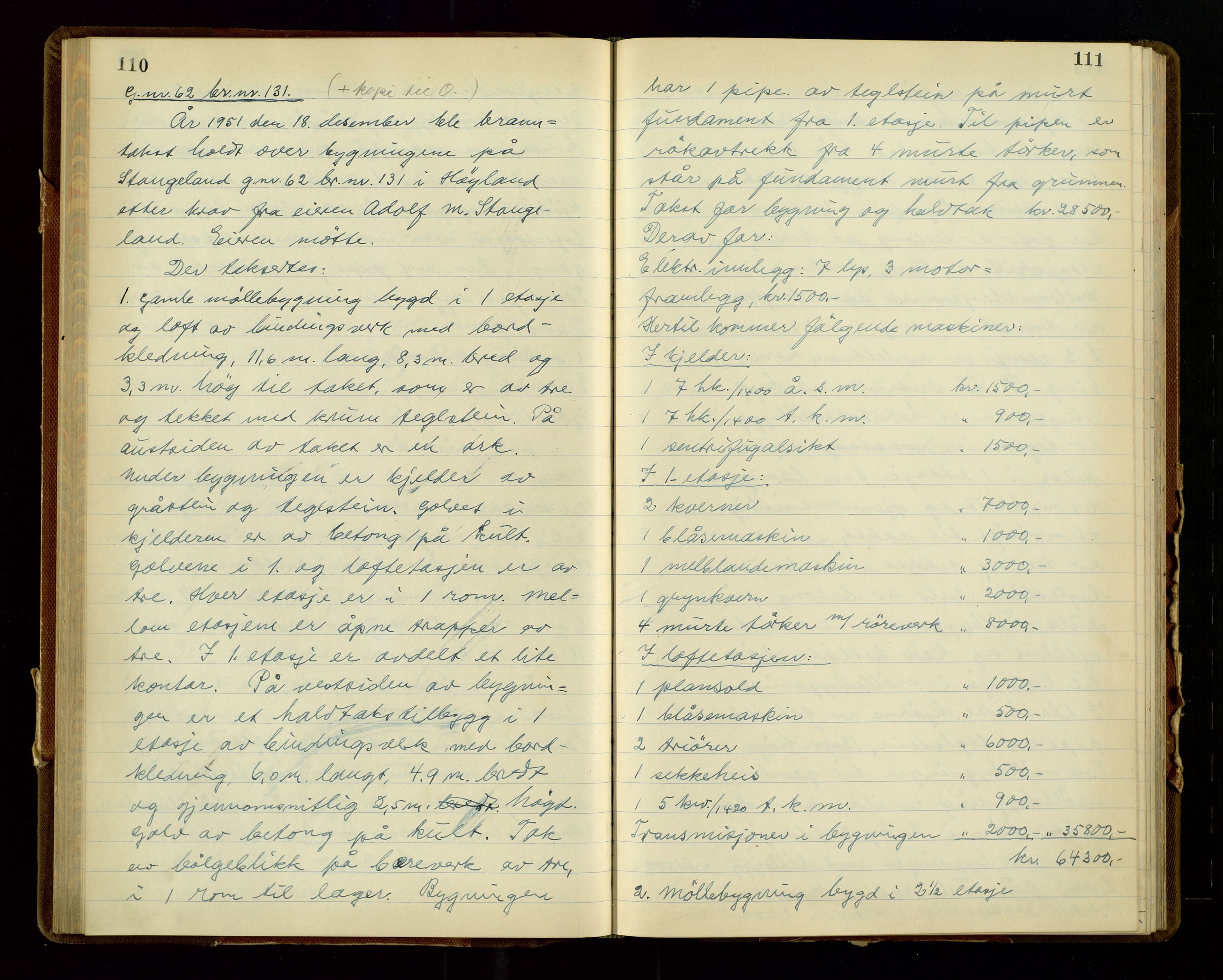 Høyland/Sandnes lensmannskontor, AV/SAST-A-100166/Goa/L0013: "Branntakstprotokoll", 1951-1952, s. 110-111