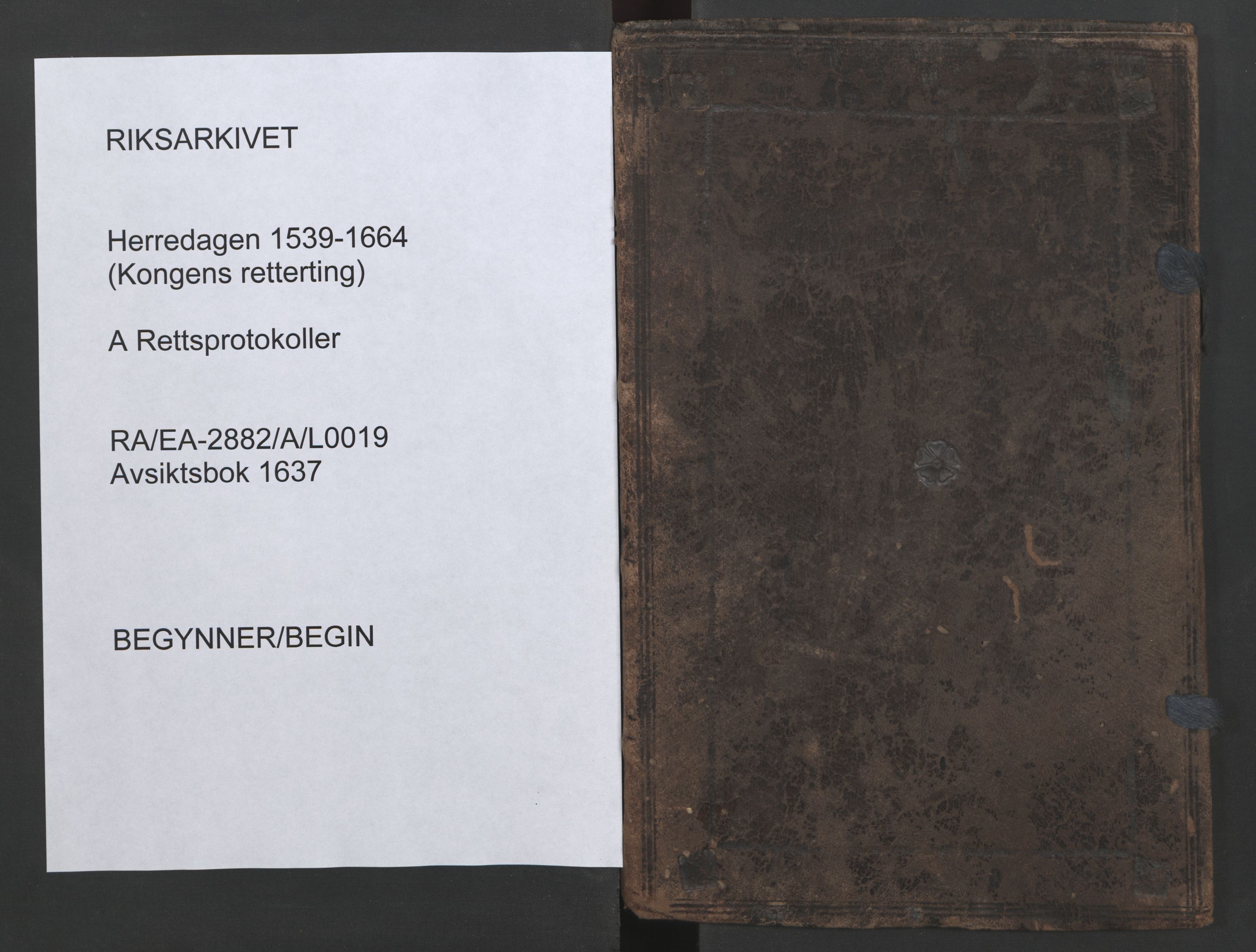 Herredagen 1539-1664  (Kongens Retterting), RA/EA-2882/A/L0019: Avsiktsbok, 1637