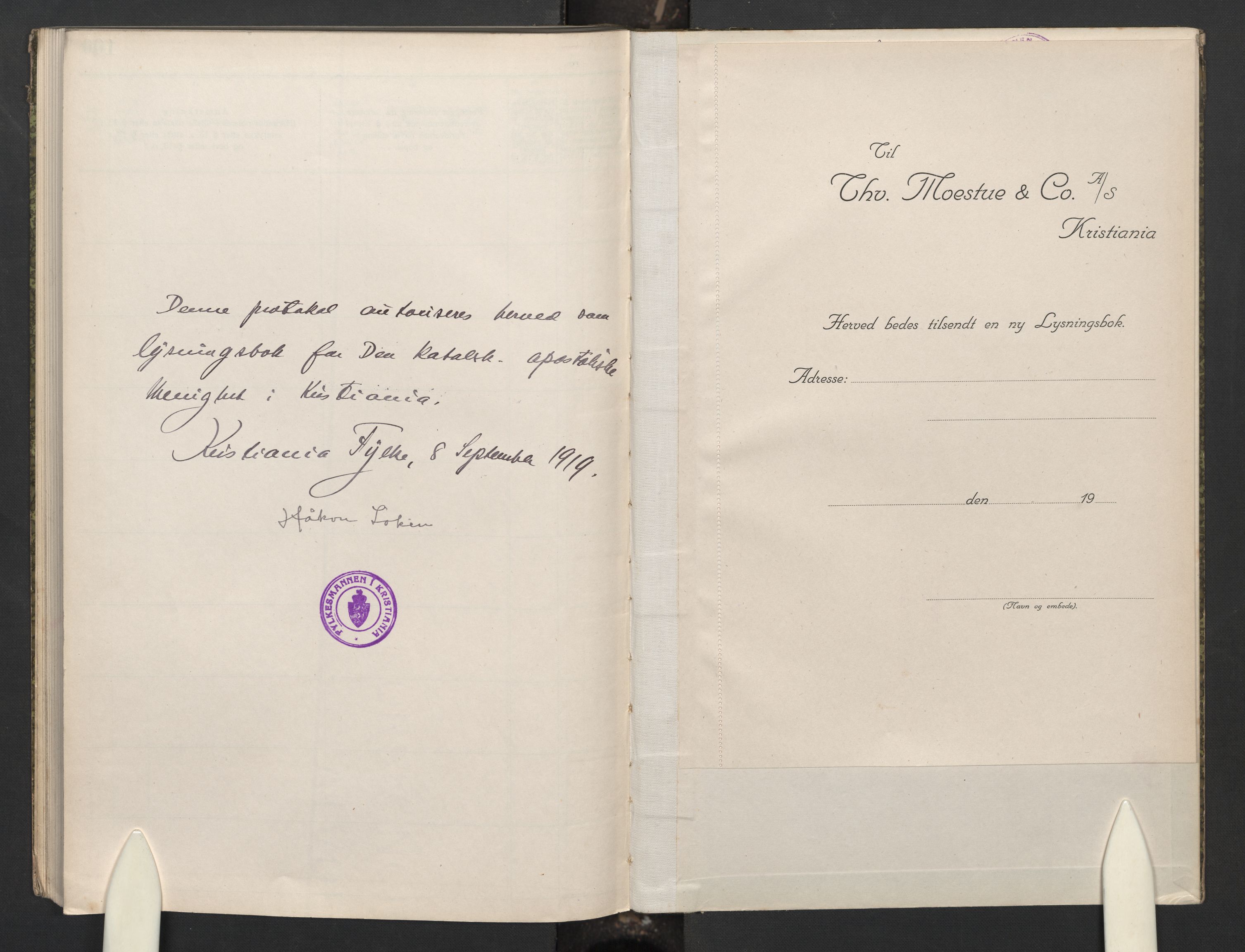 Den katolsk apostoliske menighet i Oslo , AV/SAO-PAO-0214/H/L0001: Dissenterprotokoll nr. 1, 1919-1947