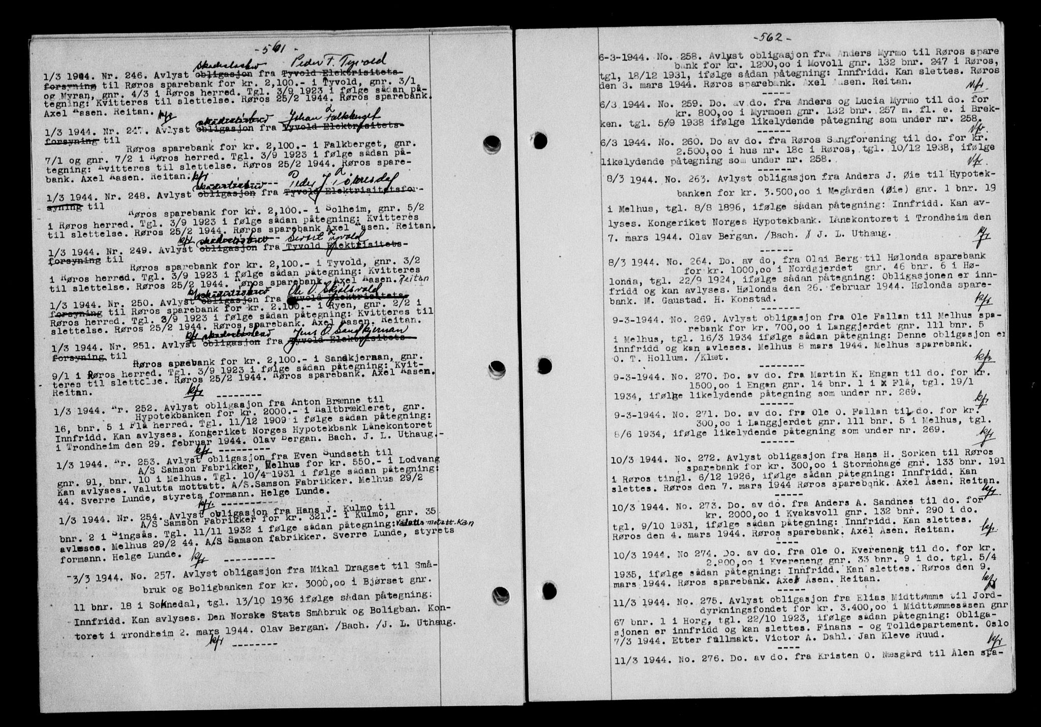 Gauldal sorenskriveri, SAT/A-0014/1/2/2C/L0057: Pantebok nr. 62, 1943-1944, Dagboknr: 246/1944