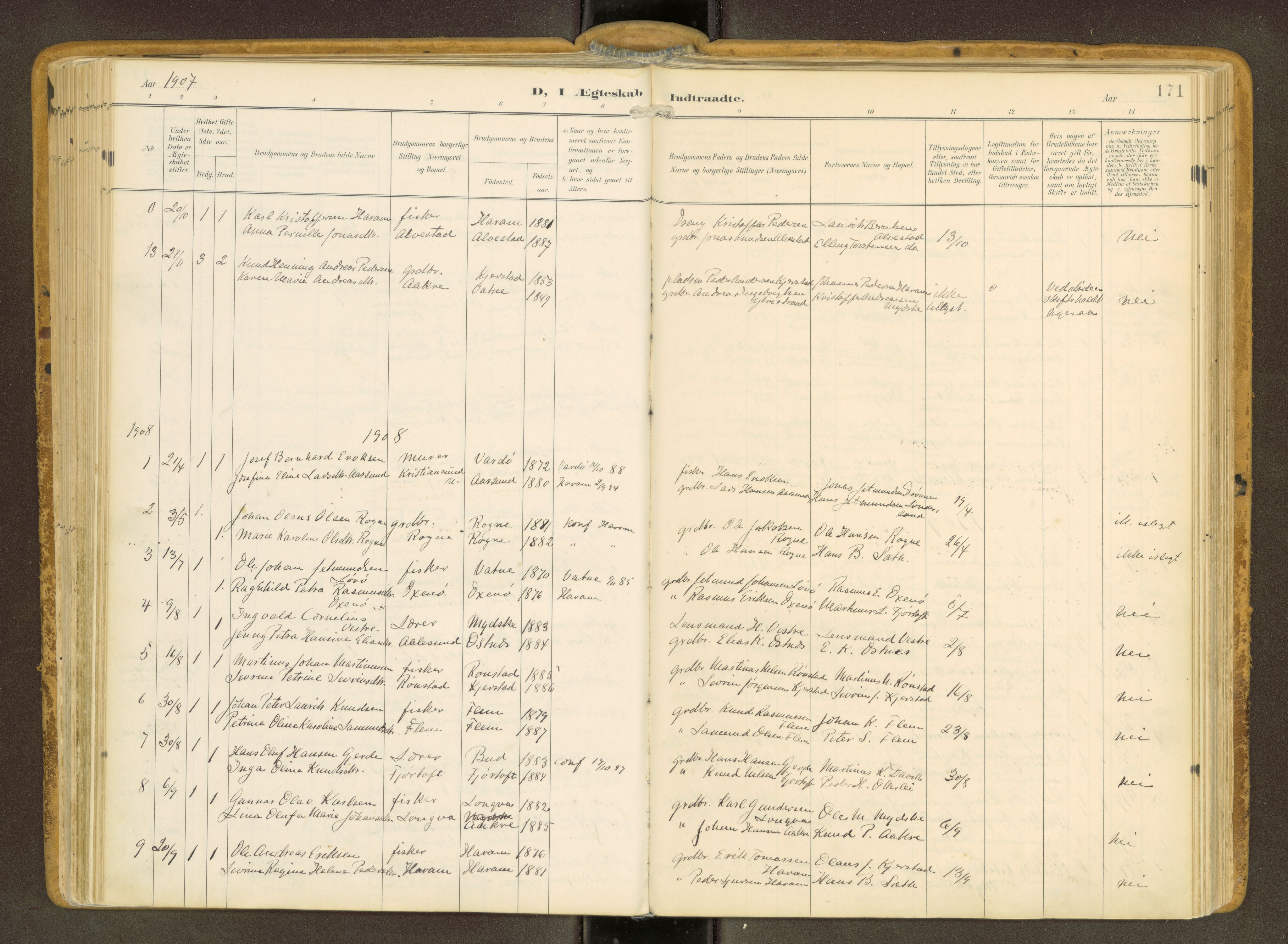 Ministerialprotokoller, klokkerbøker og fødselsregistre - Møre og Romsdal, AV/SAT-A-1454/536/L0517: Ministerialbok nr. 536A--, 1897-1917, s. 171