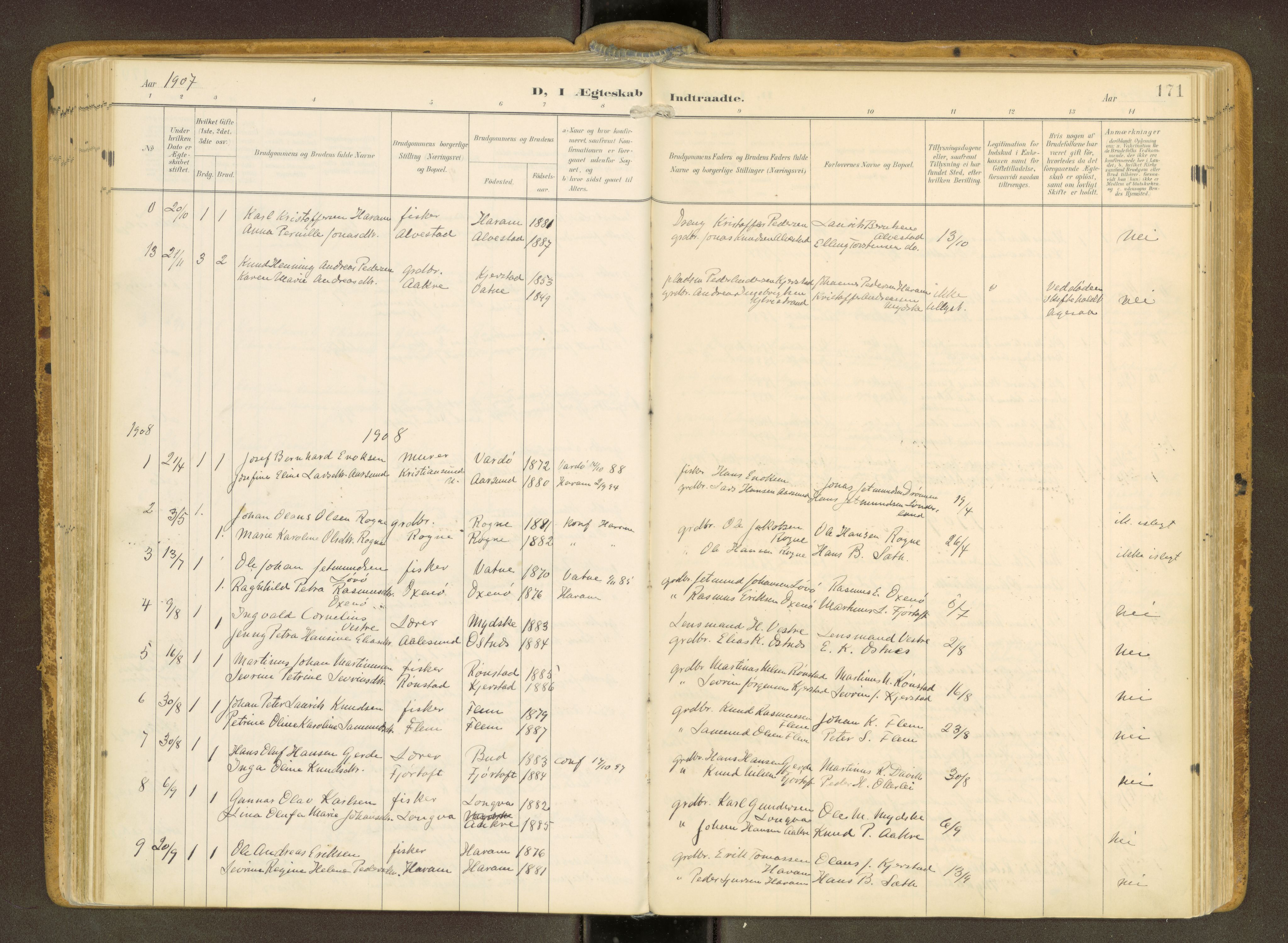 Ministerialprotokoller, klokkerbøker og fødselsregistre - Møre og Romsdal, SAT/A-1454/536/L0517: Ministerialbok nr. 536A--, 1897-1917, s. 171