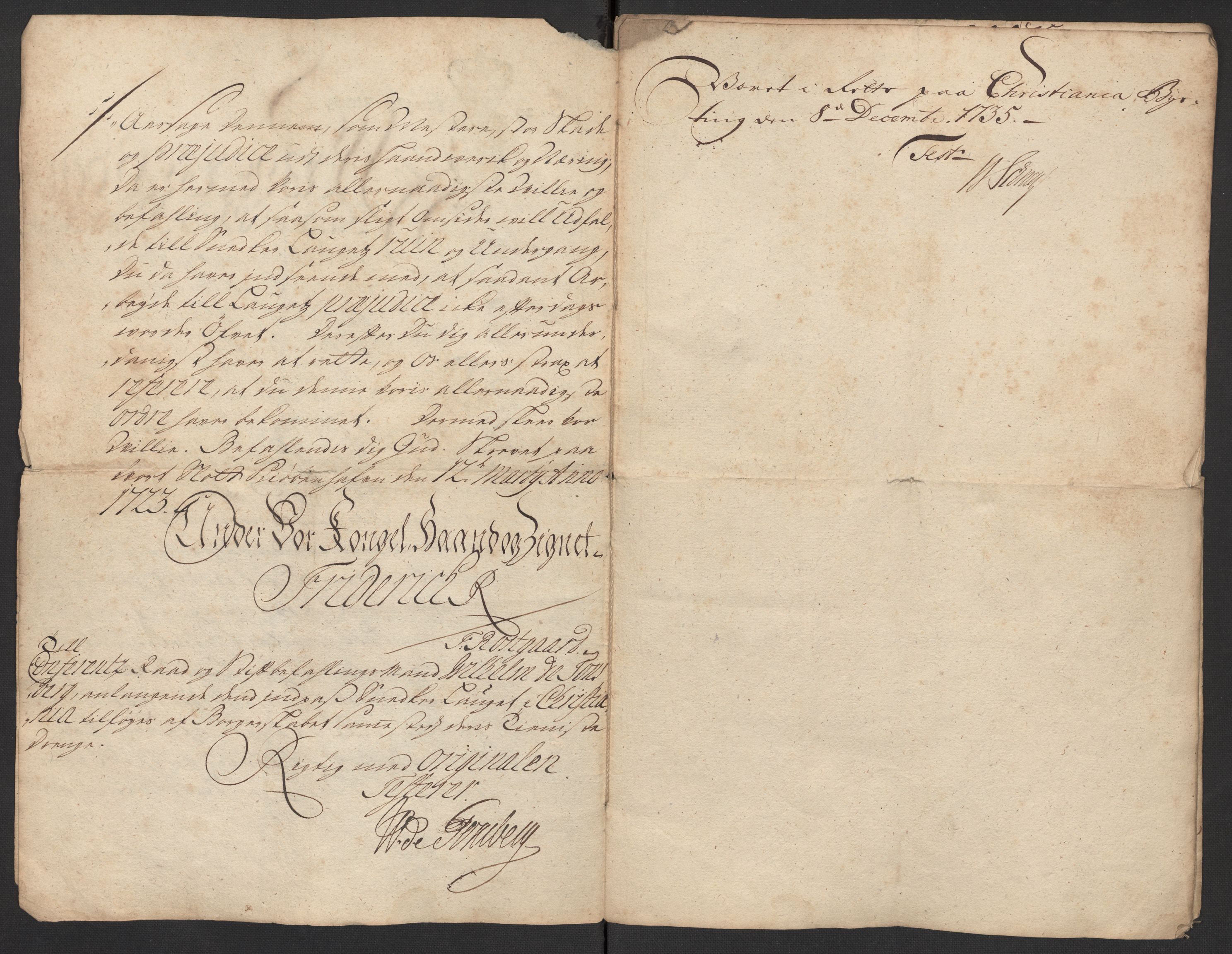Oslo politidistrikt, SAO/A-10085/D/Da/L0001: Innkomne brev, pro memoria m.v., 1729-1779, s. 7