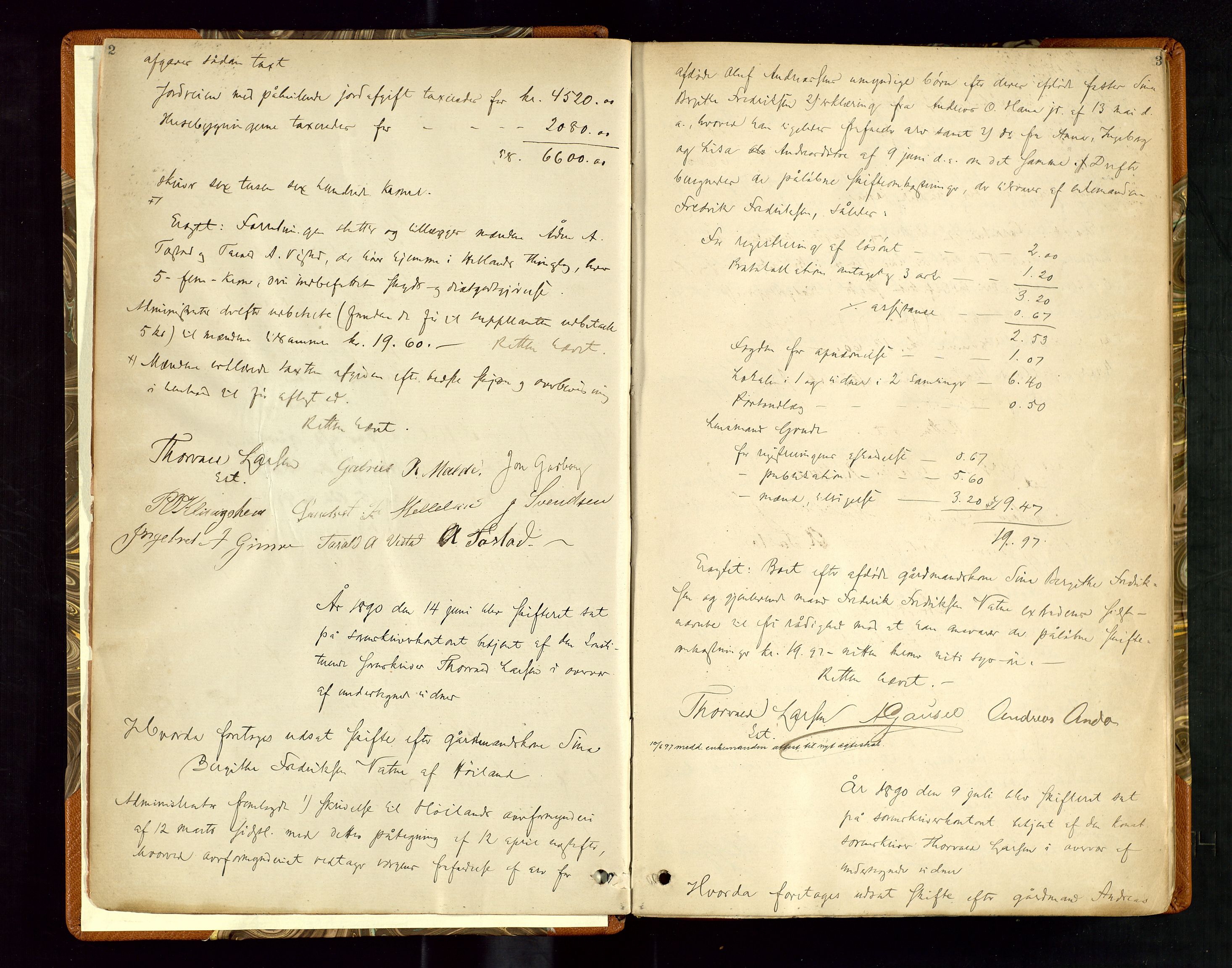 Jæren sorenskriveri, AV/SAST-A-100310/01/5/50/50BA/L0004: SKIFTEFORHANDLINGSPROTOKOLL, 1890-1894, s. 2-3