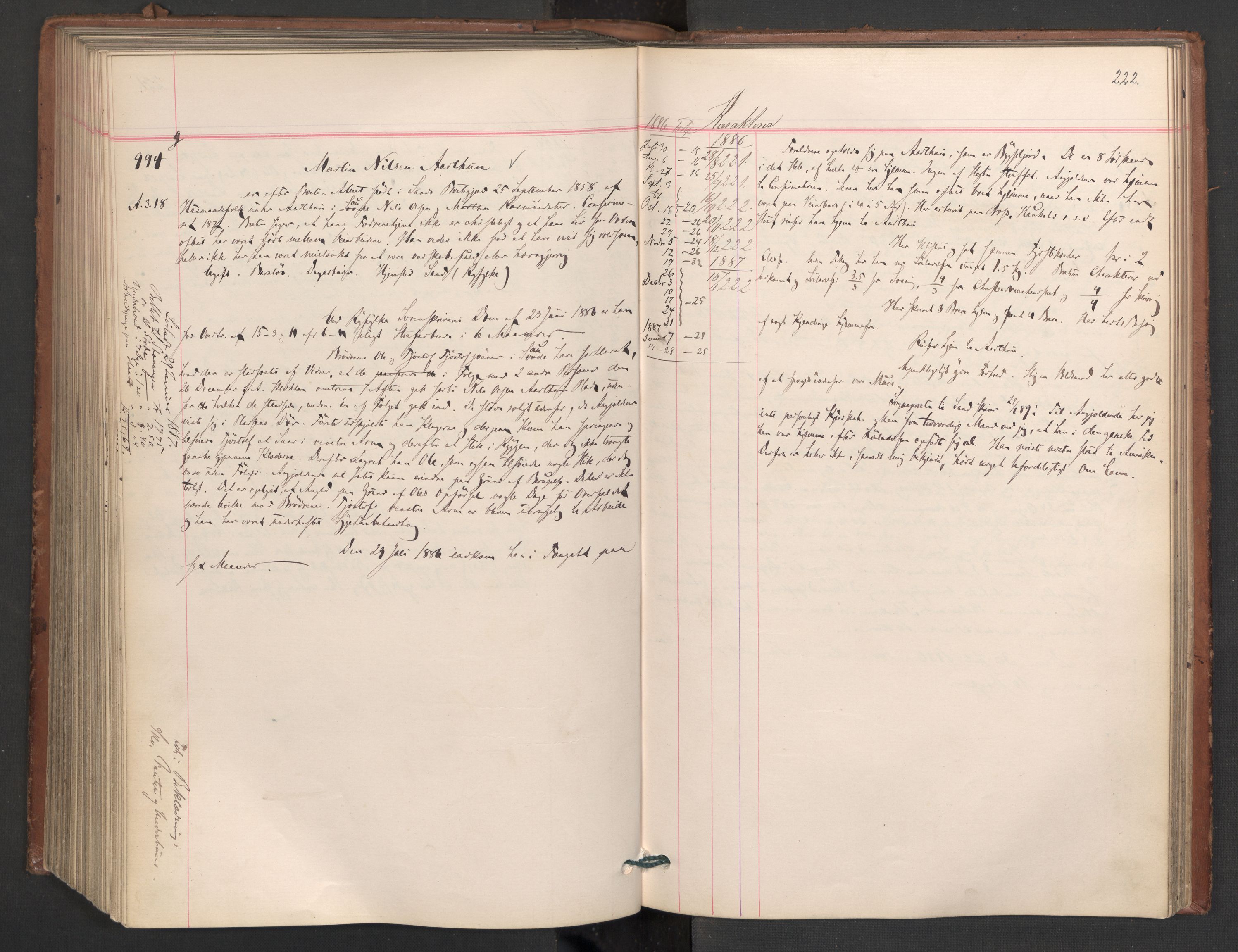 Botsfengslet, AV/RA-S-1539/D/Db/Dbb/L0023: 774g - 57h, 1885-1886, s. 222