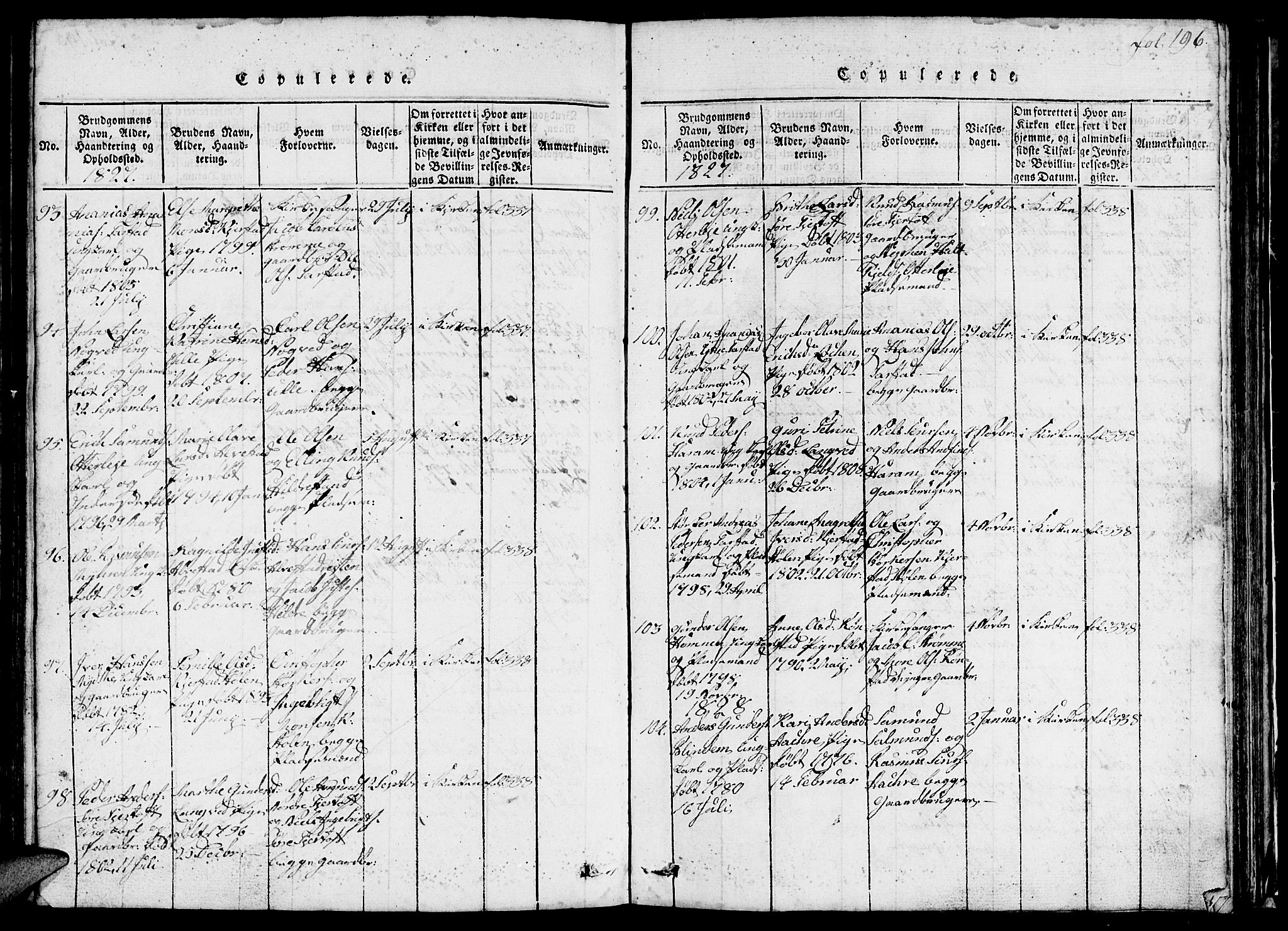 Ministerialprotokoller, klokkerbøker og fødselsregistre - Møre og Romsdal, AV/SAT-A-1454/536/L0506: Klokkerbok nr. 536C01, 1818-1859, s. 196