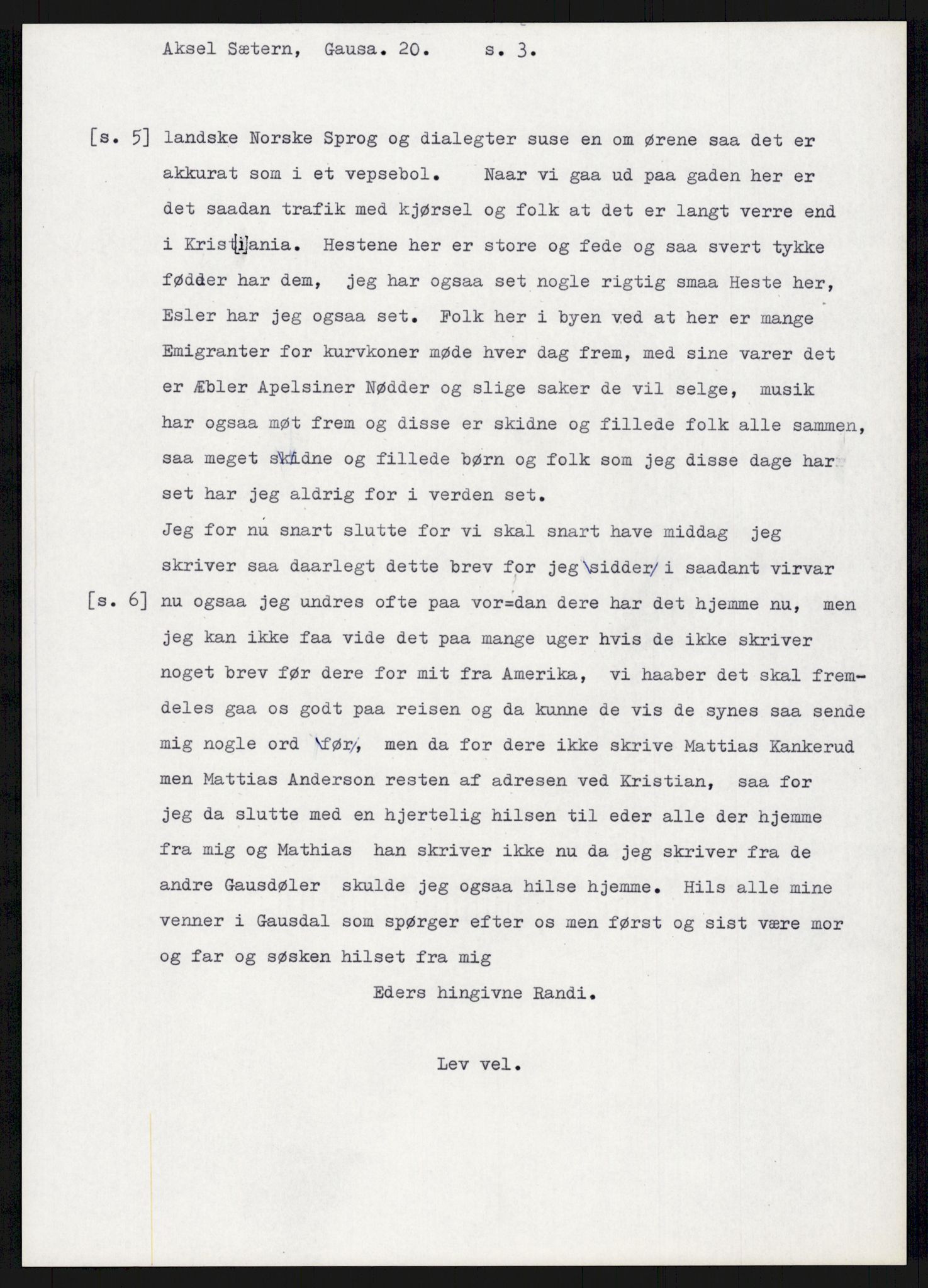 Samlinger til kildeutgivelse, Amerikabrevene, RA/EA-4057/F/L0015: Innlån fra Oppland: Sæteren - Vigerust, 1838-1914, s. 151