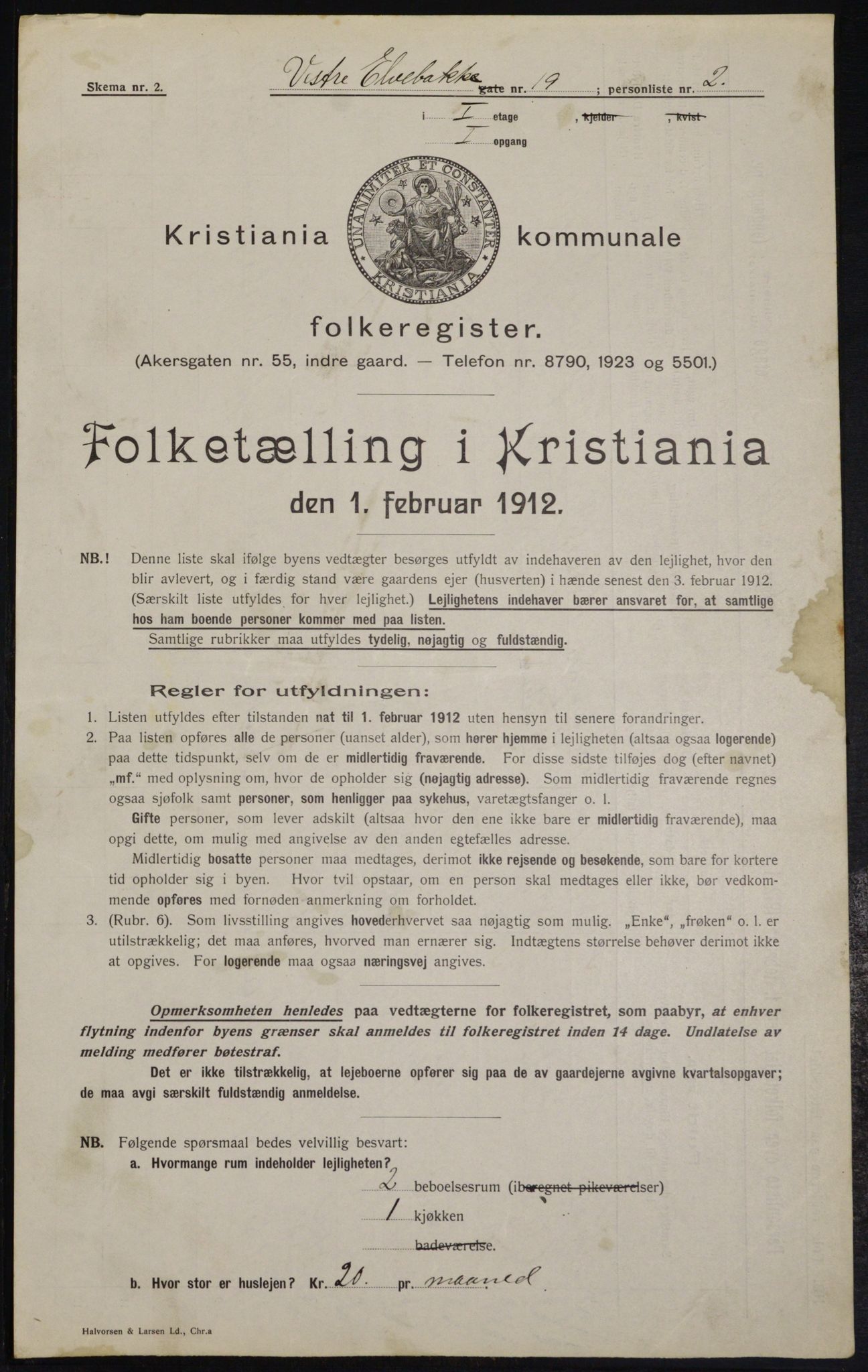 OBA, Kommunal folketelling 1.2.1912 for Kristiania, 1912, s. 122512