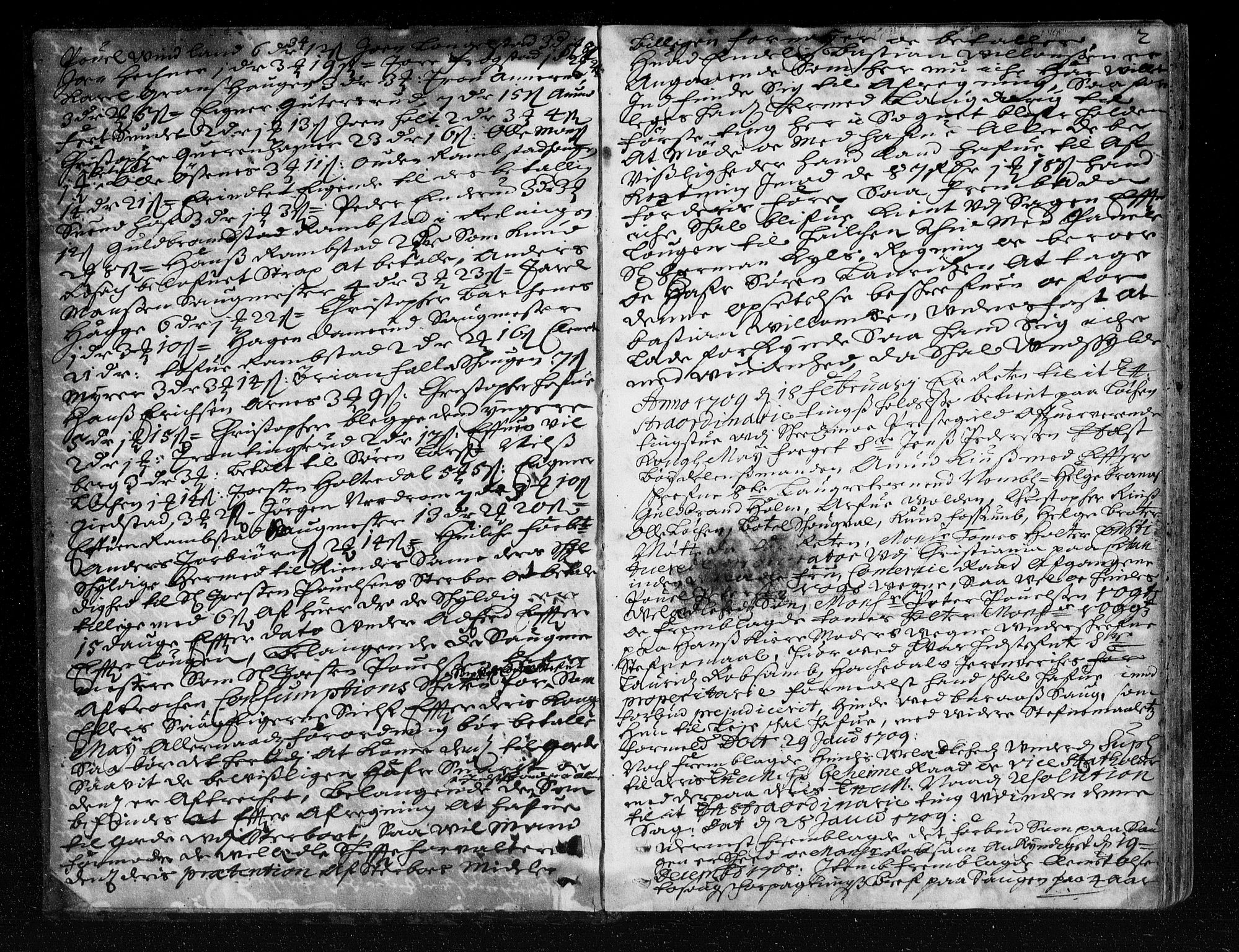 Nedre Romerike sorenskriveri, SAO/A-10469/F/Fb/L0032: Tingbok, 1709-1710, s. 1b-2a