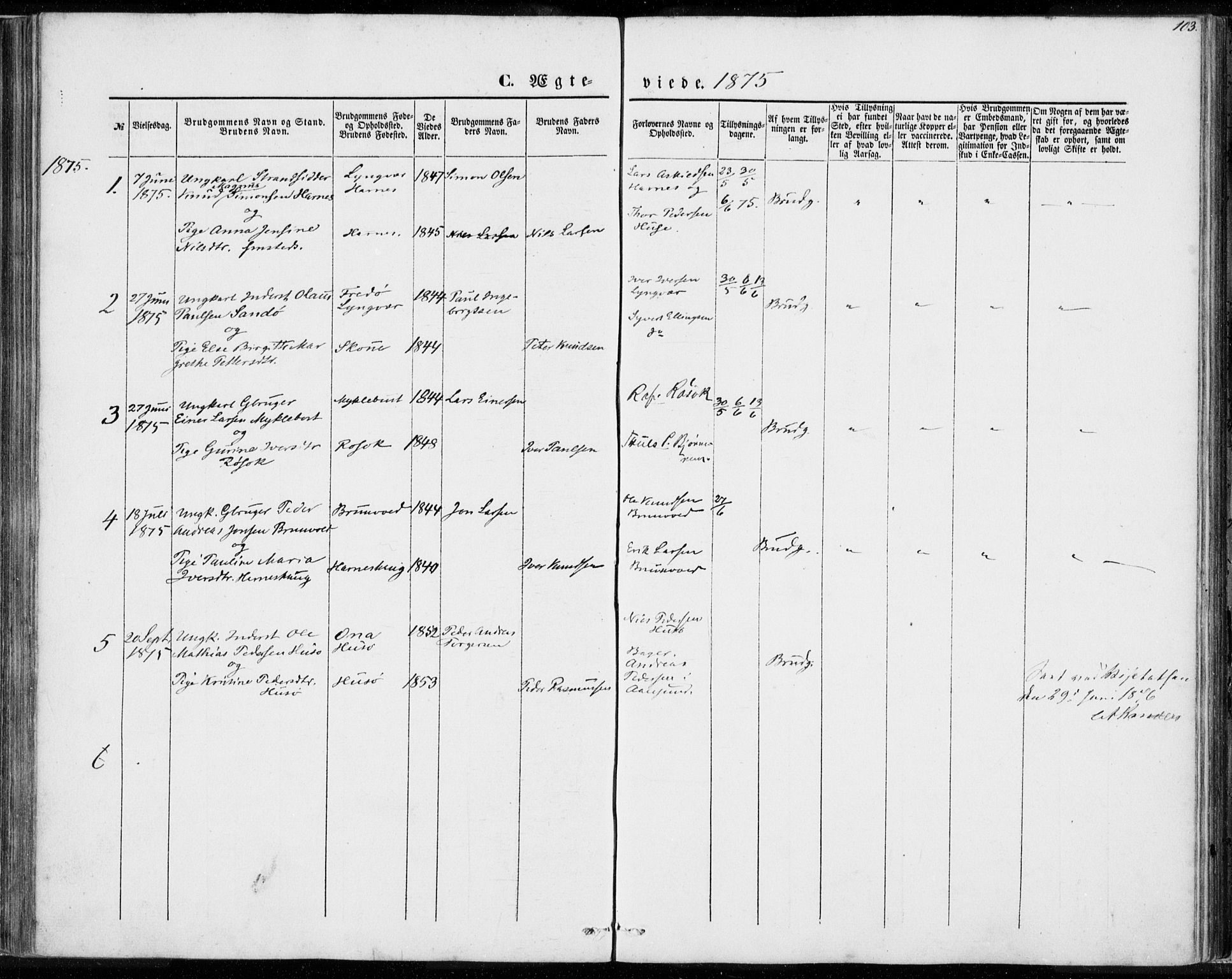 Ministerialprotokoller, klokkerbøker og fødselsregistre - Møre og Romsdal, SAT/A-1454/561/L0728: Ministerialbok nr. 561A02, 1858-1878, s. 103