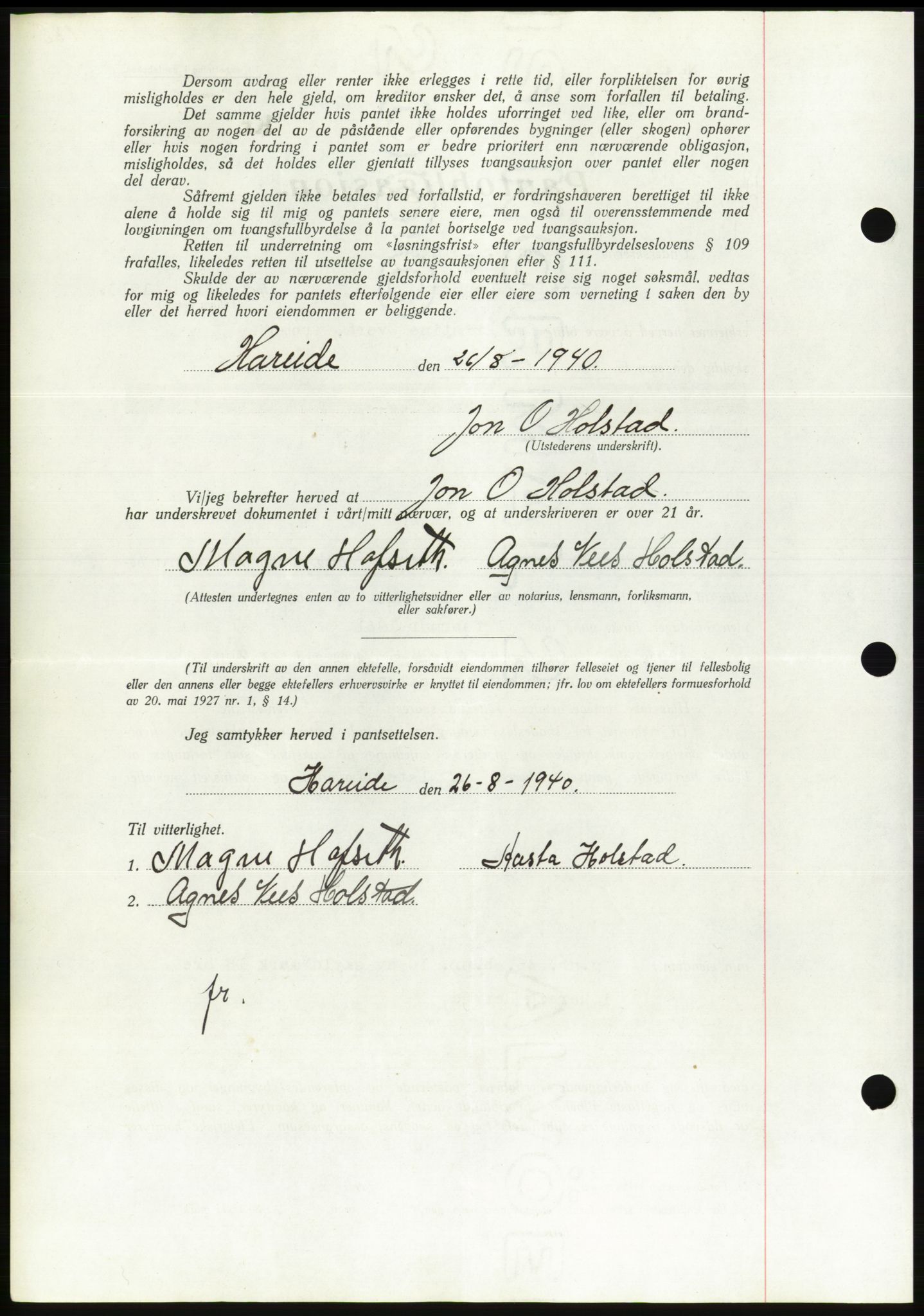 Søre Sunnmøre sorenskriveri, AV/SAT-A-4122/1/2/2C/L0070: Pantebok nr. 64, 1940-1941, Dagboknr: 669/1940